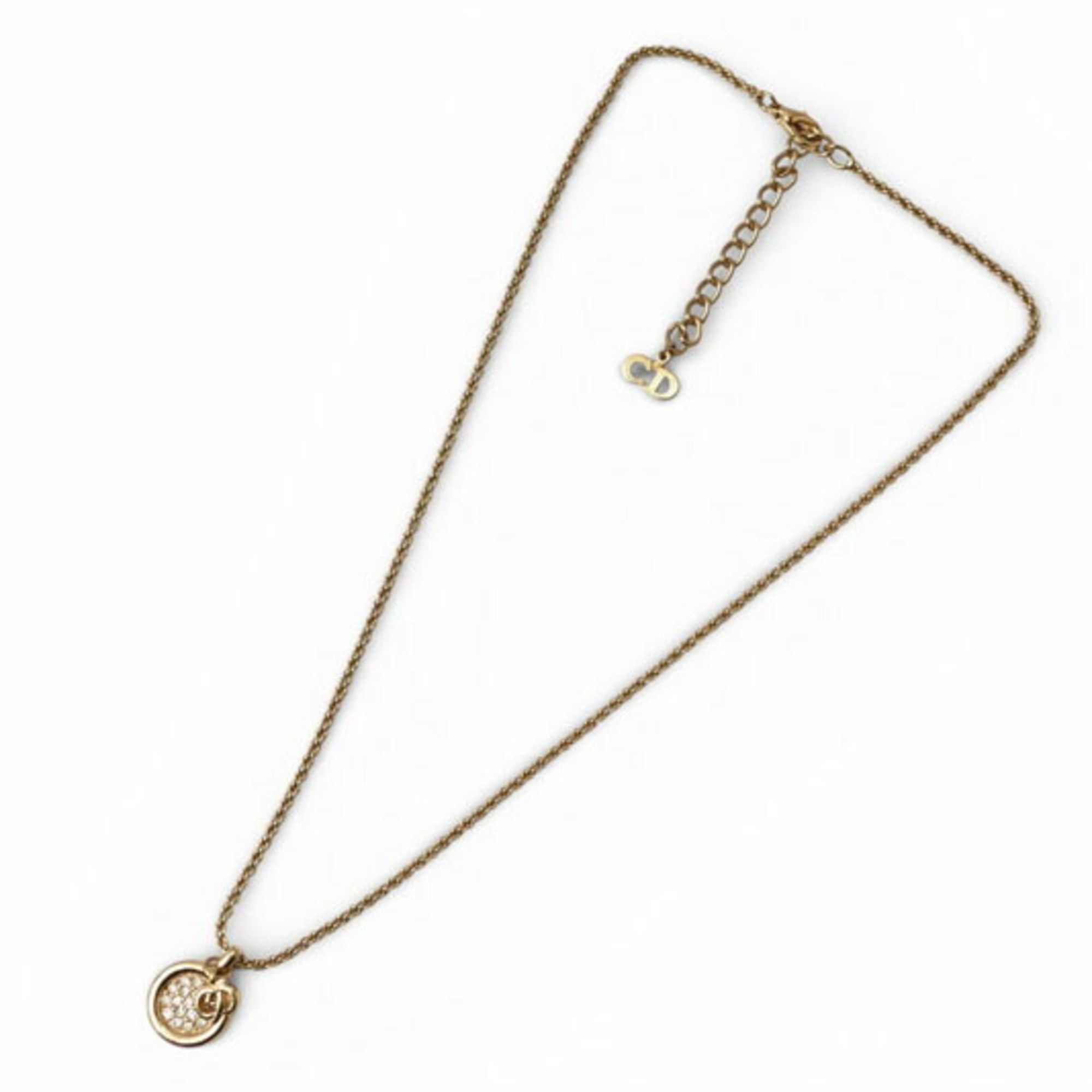 Dior Christian Dior necklace with circle rhinestones in gold Size ONE SIZE - 7 Thumbnail