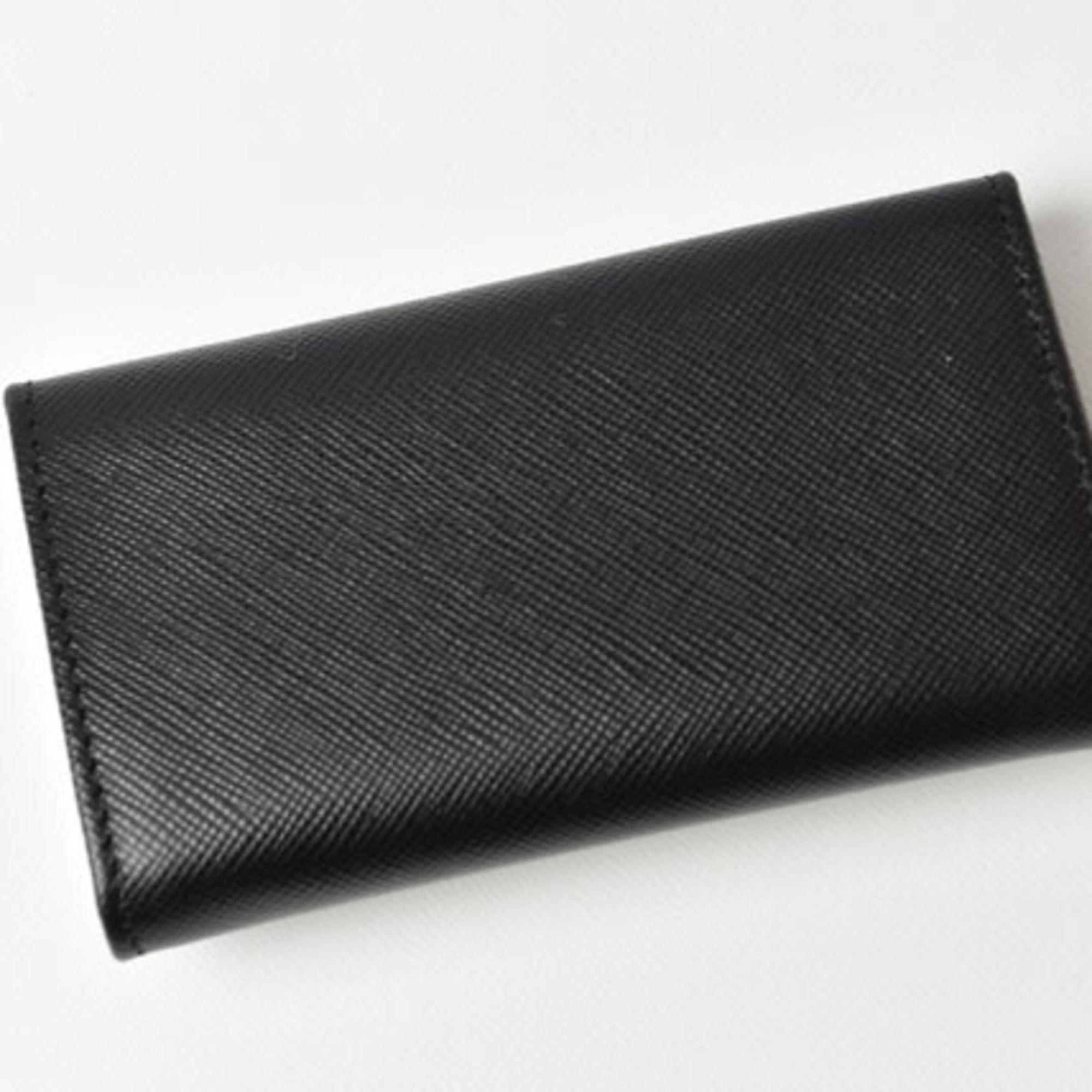 Prada Prada 6-ring key case, holder, 1PG222, SAFFIANO METAL embossed leather, NERO black, unused, outlet Size ONE SIZE - 9 Thumbnail