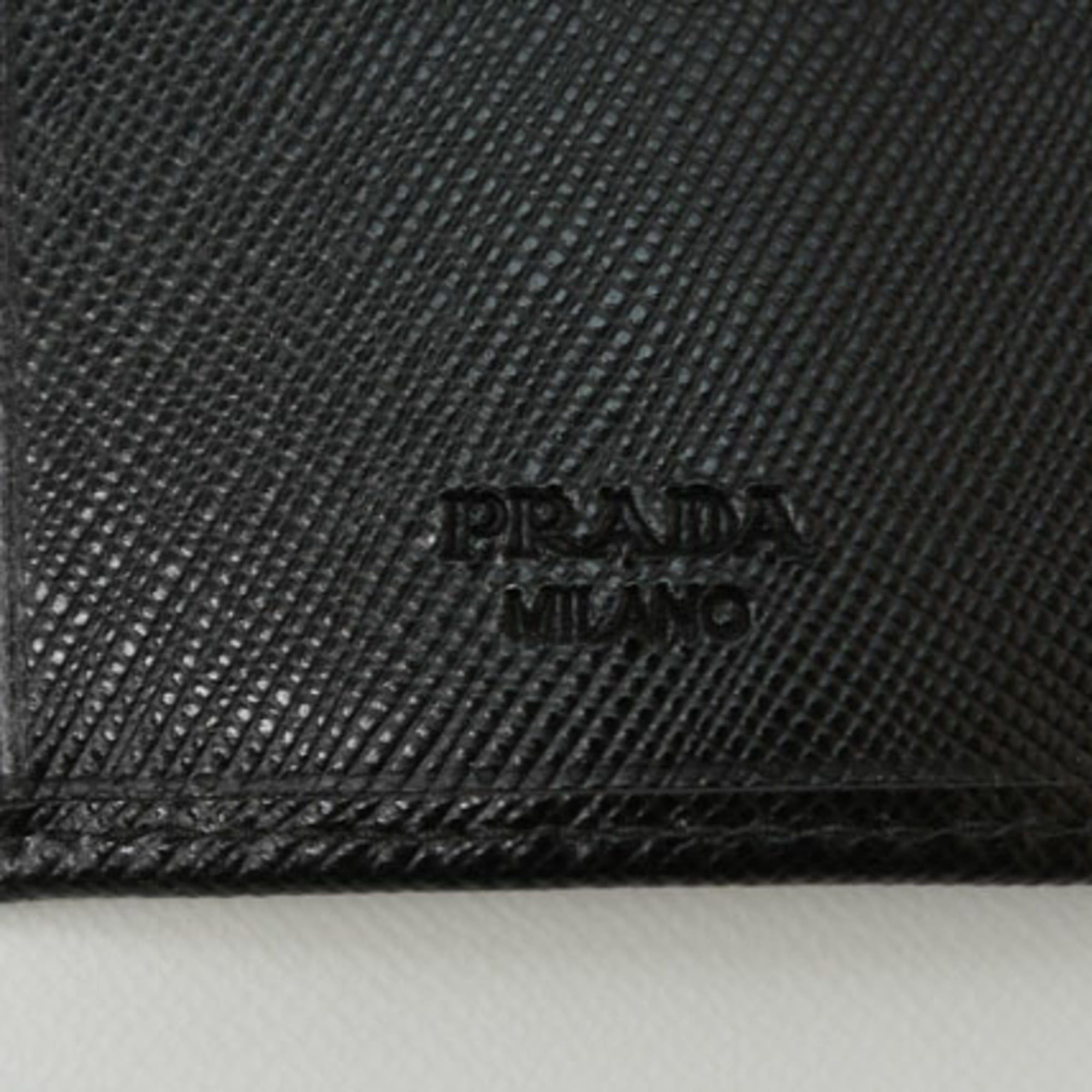 Prada Prada 6-ring key case, holder, 1PG222, SAFFIANO METAL embossed leather, NERO black, unused, outlet Size ONE SIZE - 6 Thumbnail