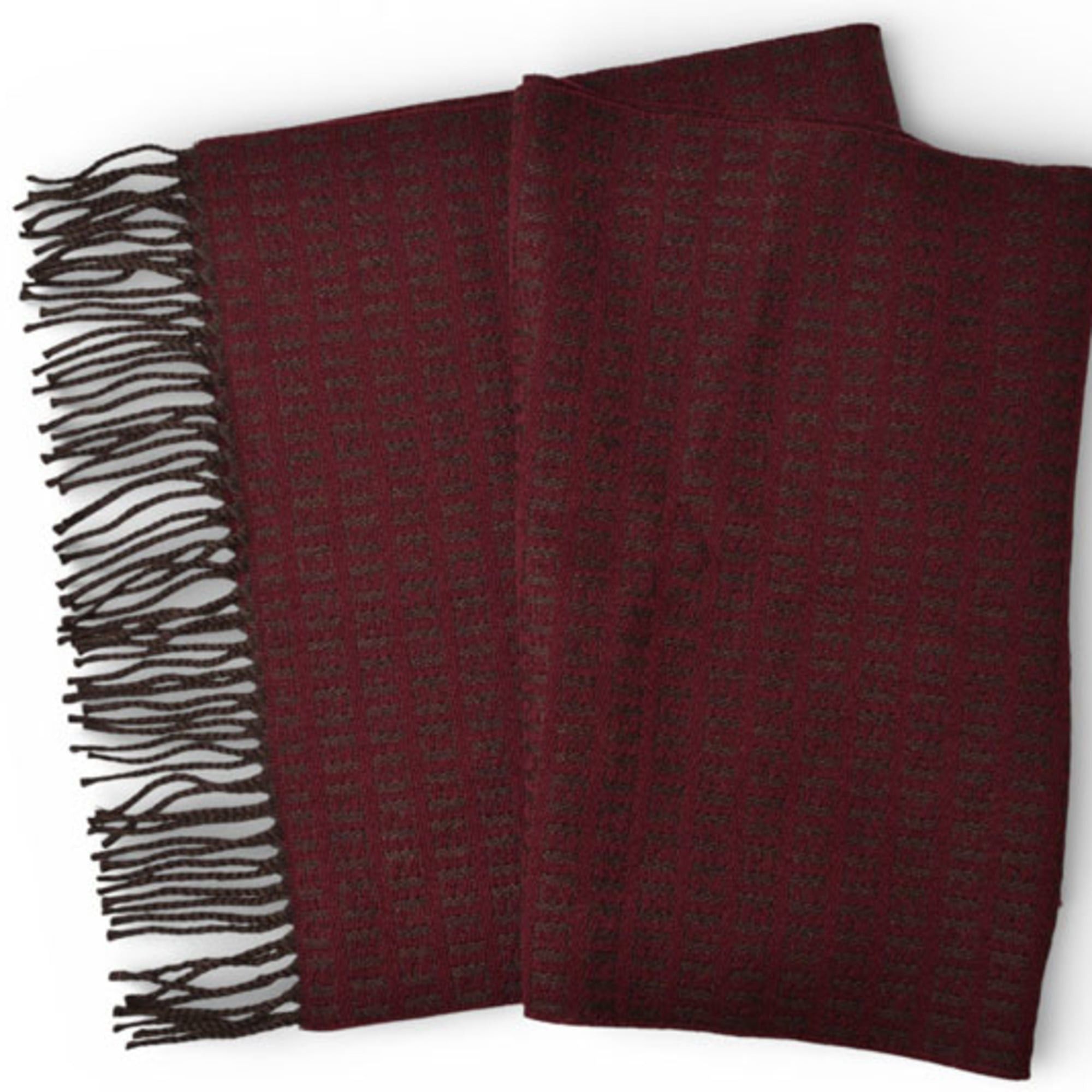 Fendi Fendi Winter Scarf, 100% Wool, Burgundy Size ONE SIZE - 4 Thumbnail