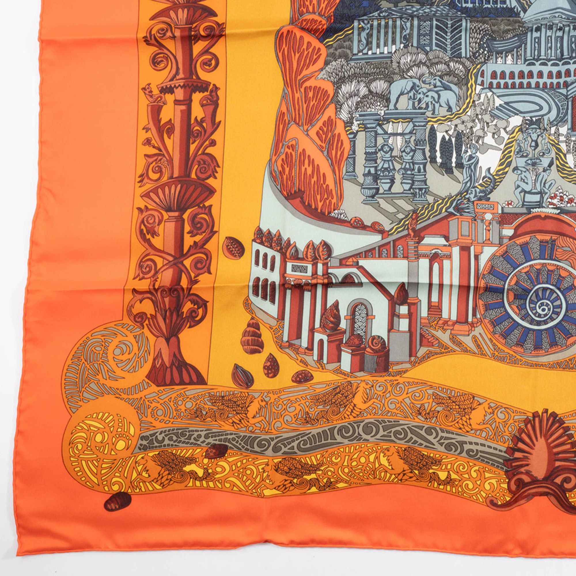 Hermes Hermes Hermès Carré 90 Scarf/Muffler, 90, L'ATLANTIDE, Orange Size ONE SIZE - 6 Thumbnail