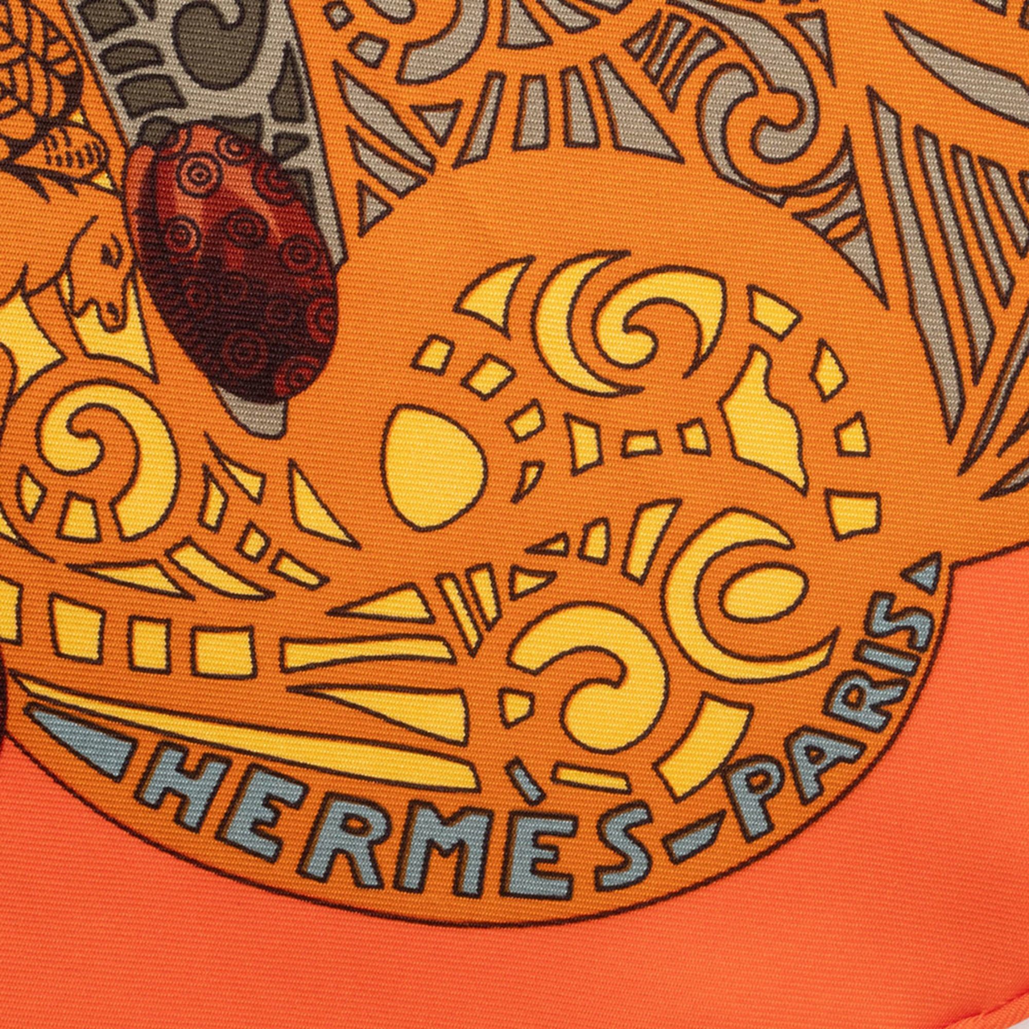 Hermes Hermes Hermès Carré 90 Scarf/Muffler, 90, L'ATLANTIDE, Orange Size ONE SIZE - 16 Thumbnail