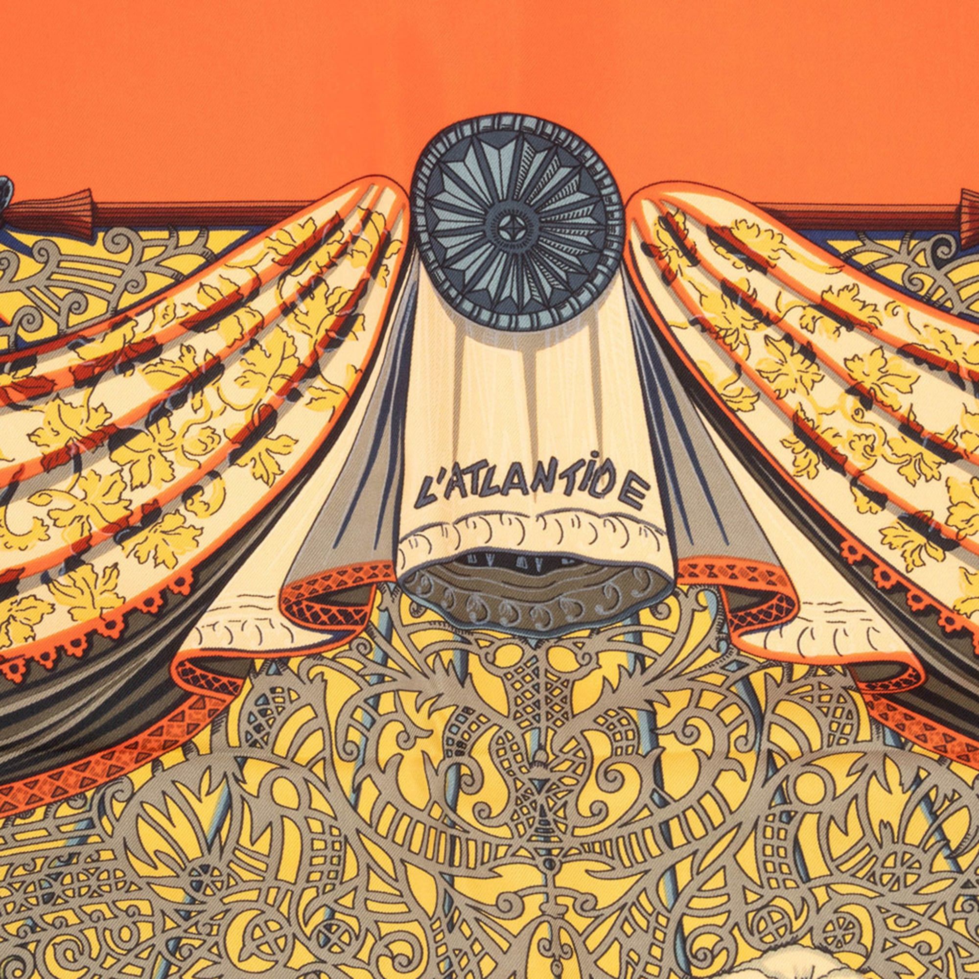 Hermes Hermes Hermès Carré 90 Scarf/Muffler, 90, L'ATLANTIDE, Orange Size ONE SIZE - 8 Thumbnail