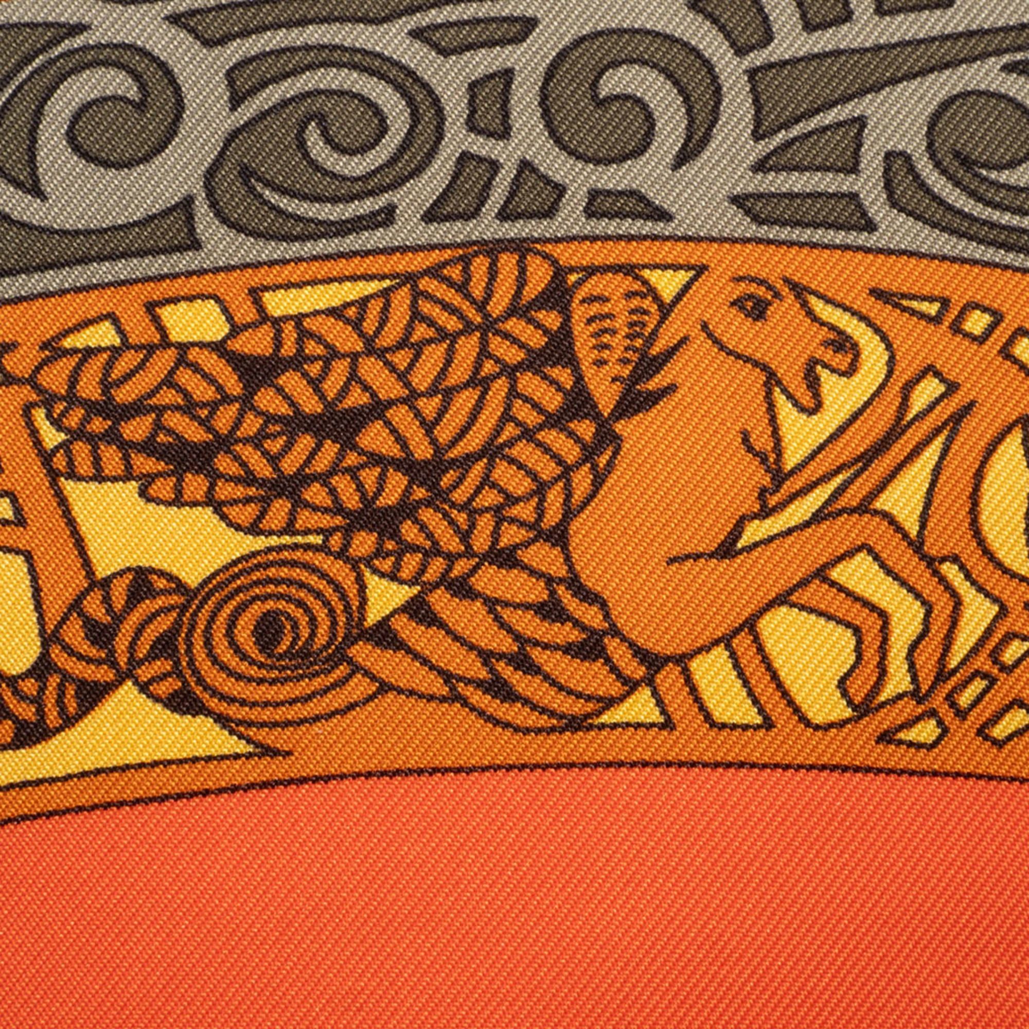 Hermes Hermes Hermès Carré 90 Scarf/Muffler, 90, L'ATLANTIDE, Orange Size ONE SIZE - 18 Thumbnail