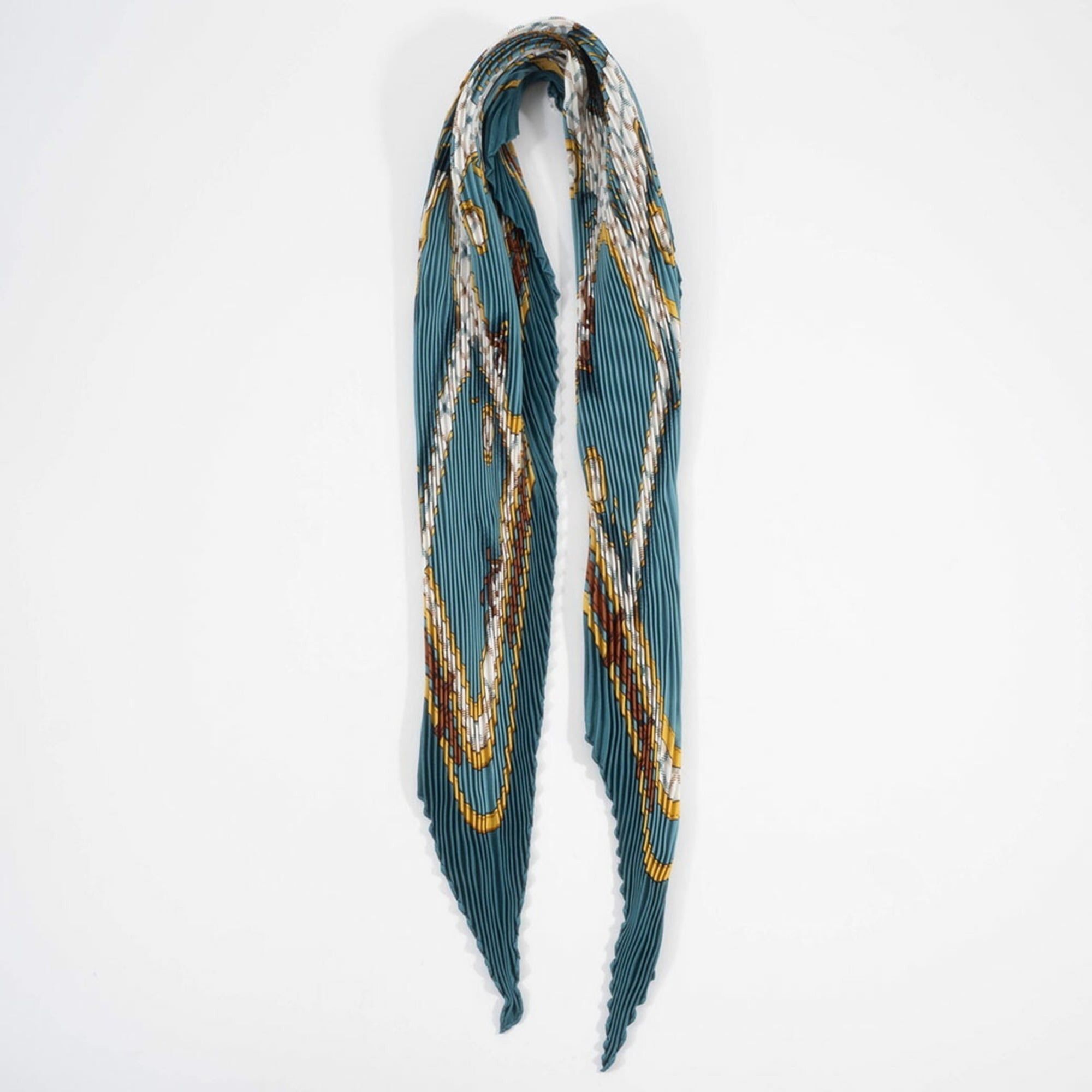 Hermes Hermes Hermès Carré 90 Pleated Camail Scarf/Muffler in Multicolor Silk for Women Size ONE SIZE - 16 Thumbnail
