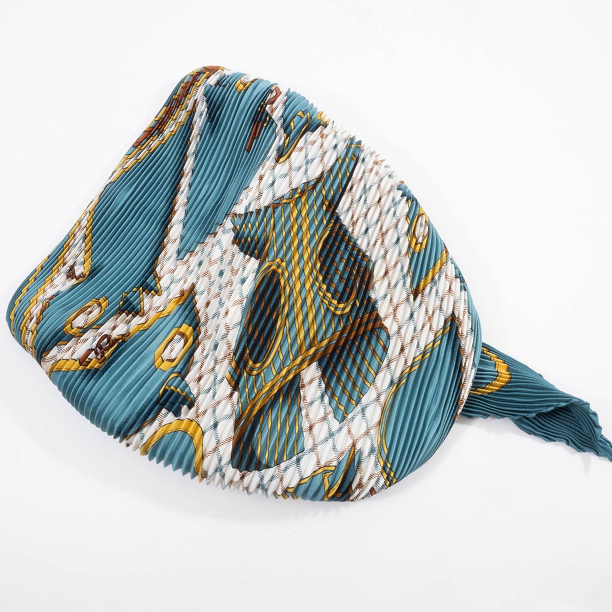 Hermes Hermes Hermès Carré 90 Pleated Camail Scarf/Muffler in Multicolor Silk for Women Size ONE SIZE - 6 Thumbnail