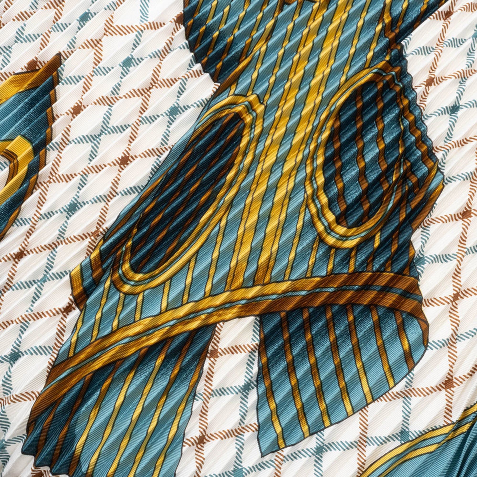 Hermes Hermes Hermès Carré 90 Pleated Camail Scarf/Muffler in Multicolor Silk for Women Size ONE SIZE - 13 Thumbnail
