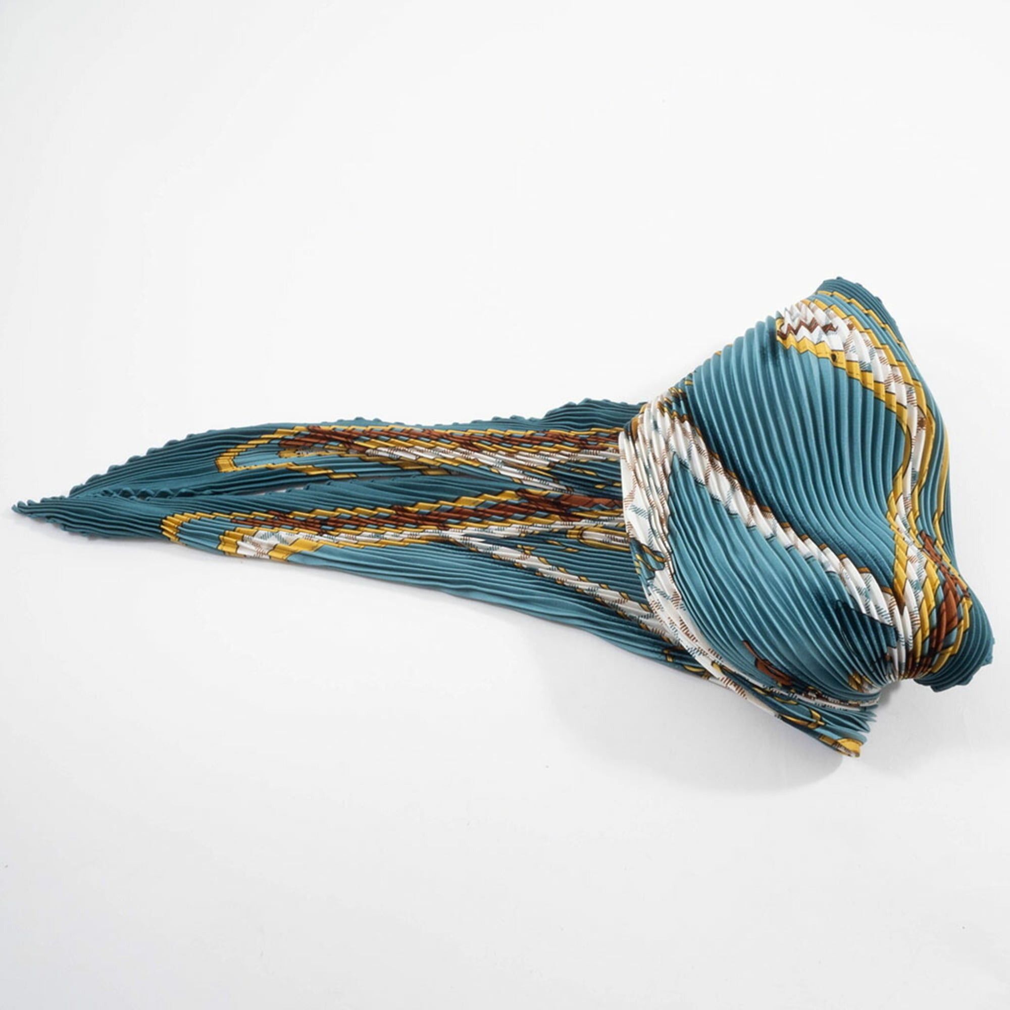 Hermes Hermes Hermès Carré 90 Pleated Camail Scarf/Muffler in Multicolor Silk for Women Size ONE SIZE - 7 Thumbnail