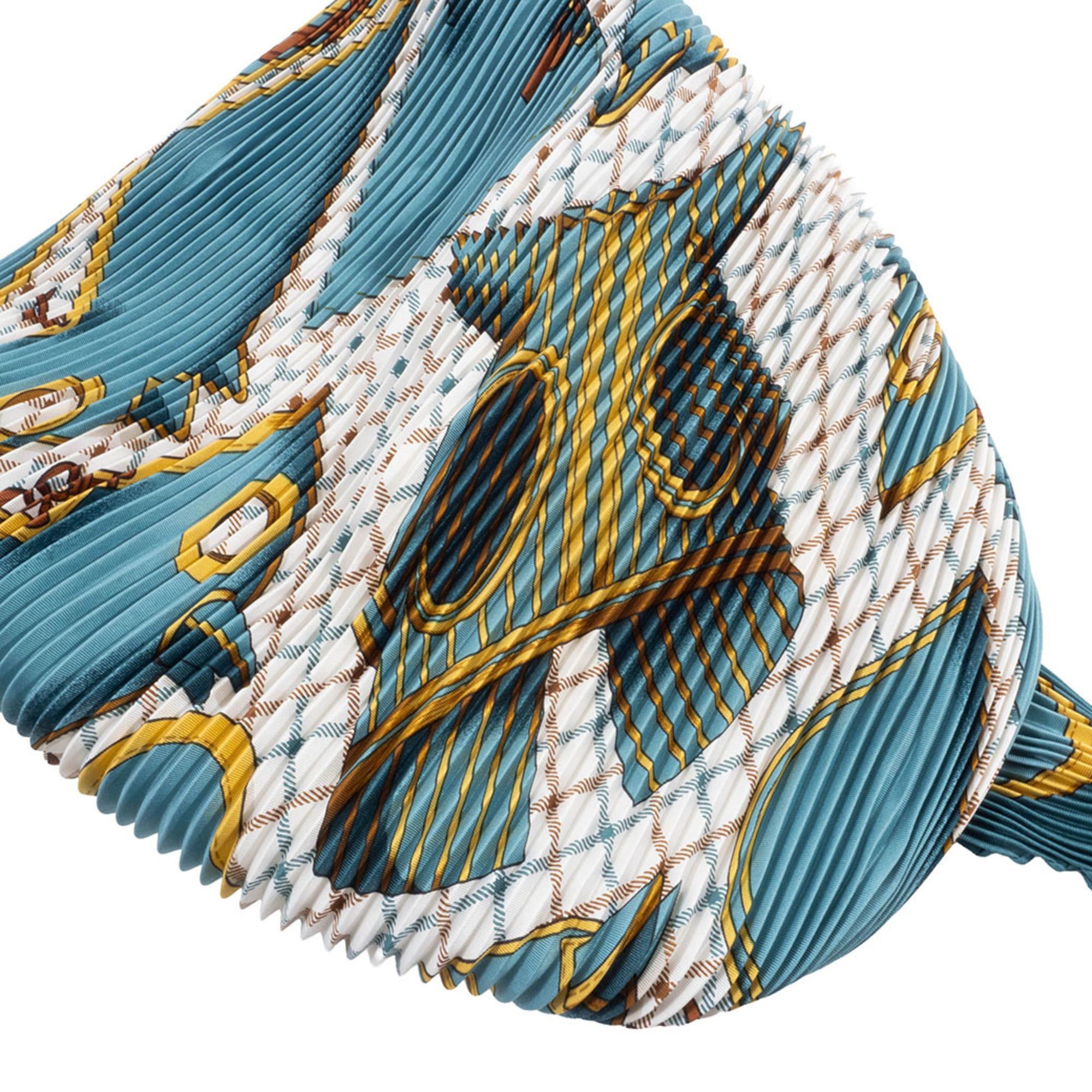 Hermes Hermes Hermès Carré 90 Pleated Camail Scarf/Muffler in Multicolor Silk for Women Size ONE SIZE - 4 Thumbnail