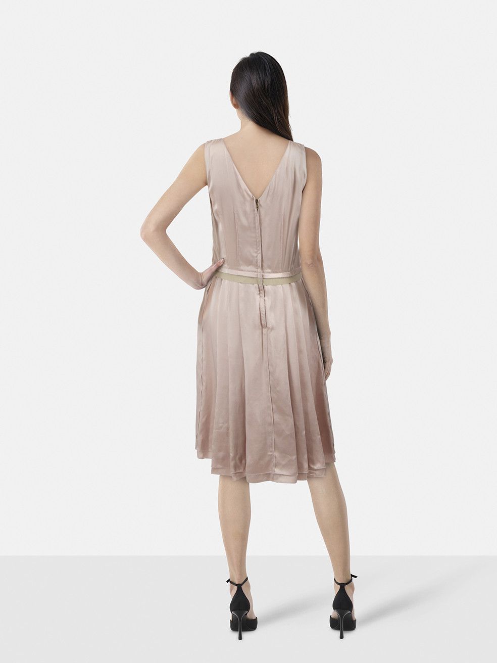 Dolce & Gabbana Pink Pleated Silk Dress Size M / US 6-8 / IT 42-44 - 2 Thumbnail