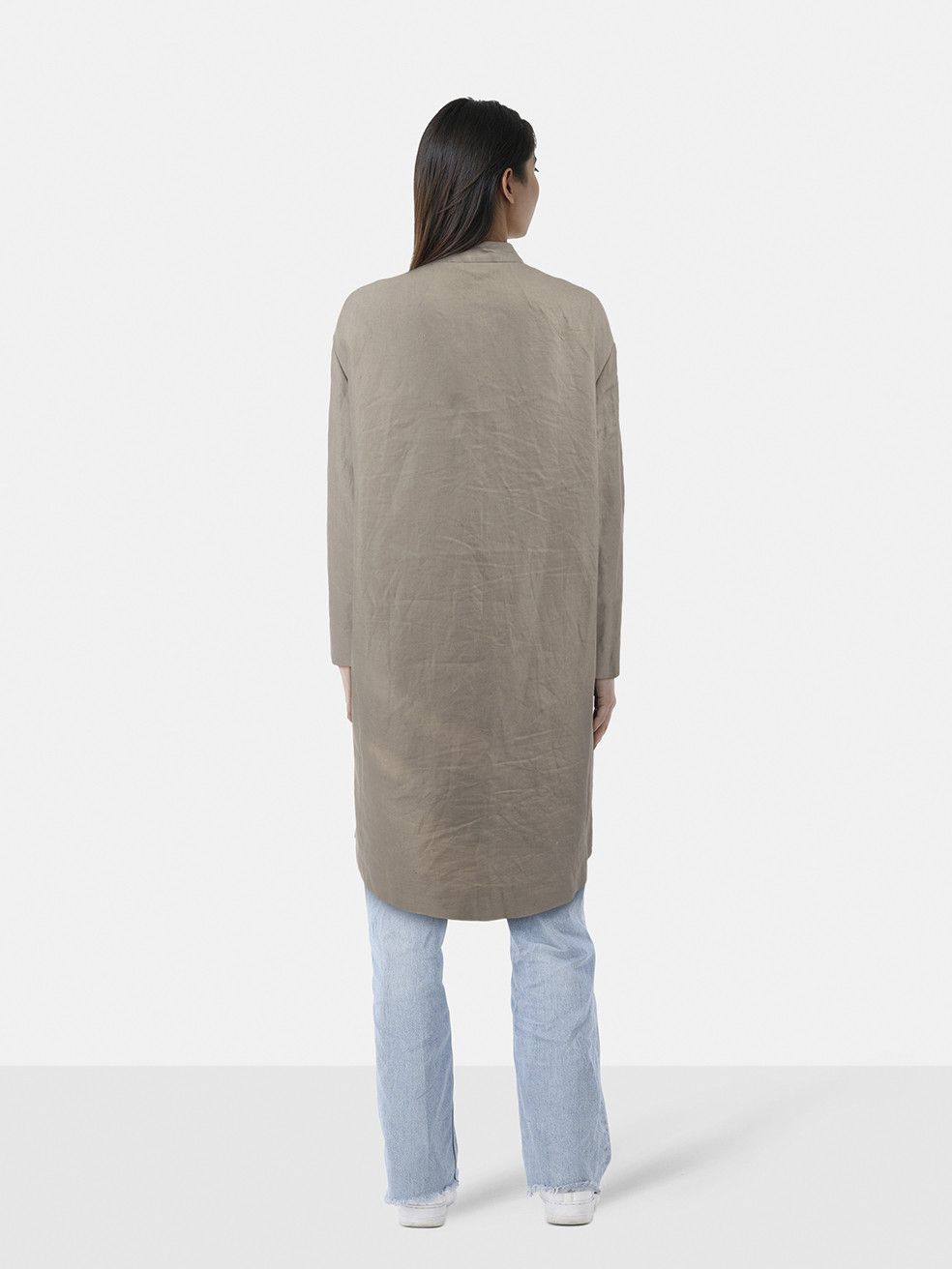 Nicole Farhi Grey Single Breasted Long Jacket Size M / US 6-8 / IT 42-44 - 2 Thumbnail