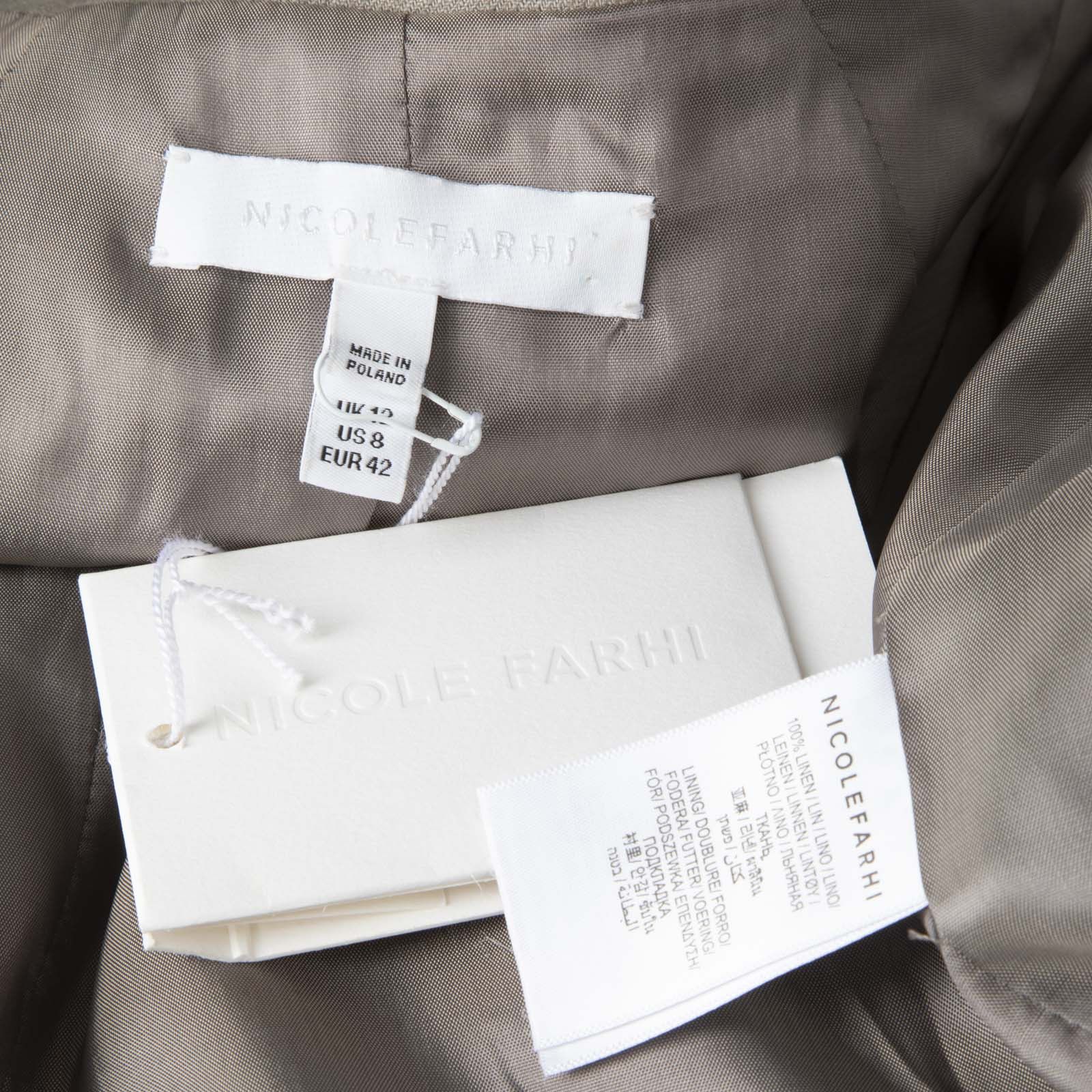 Nicole Farhi Grey Single Breasted Long Jacket Size M / US 6-8 / IT 42-44 - 4 Thumbnail