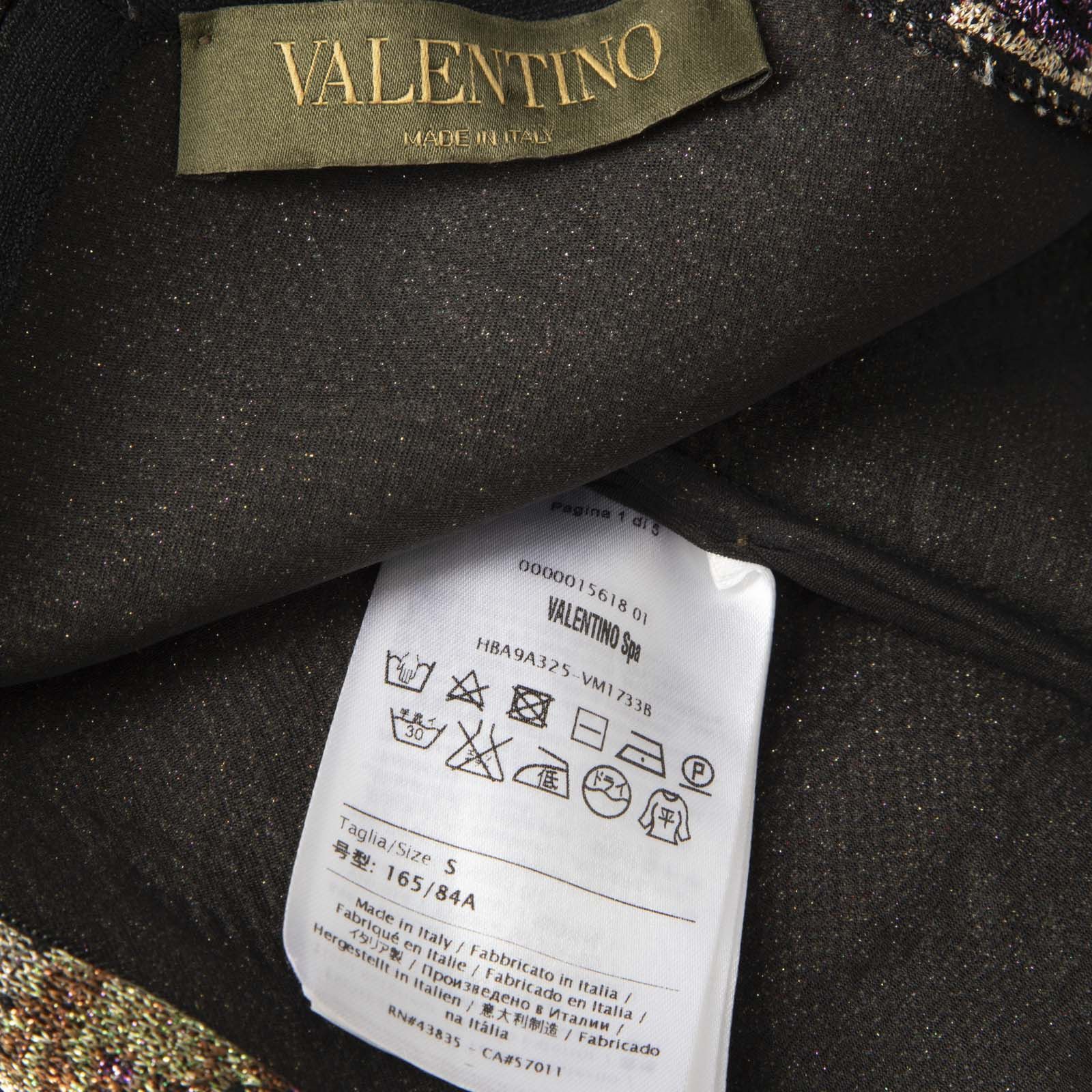 Valentino Metallic Floral Knit Dress Size S / US 4 / IT 40 - 4 Thumbnail