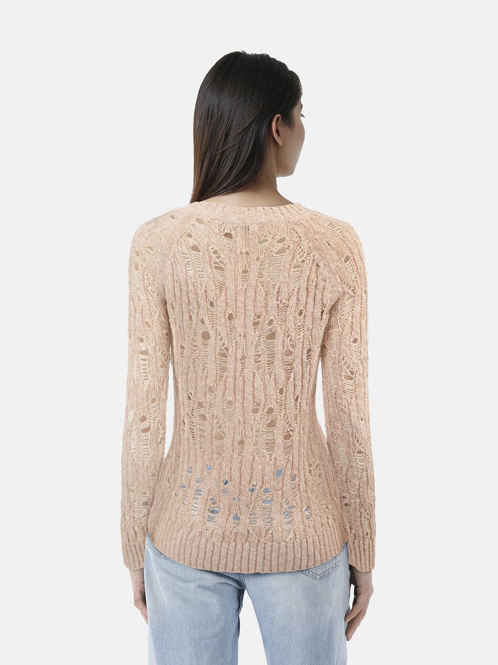 Balmain Pink Sheer Long Sleeve Sweater Size XS / US 0-2 / IT 36-38 - 2 Thumbnail