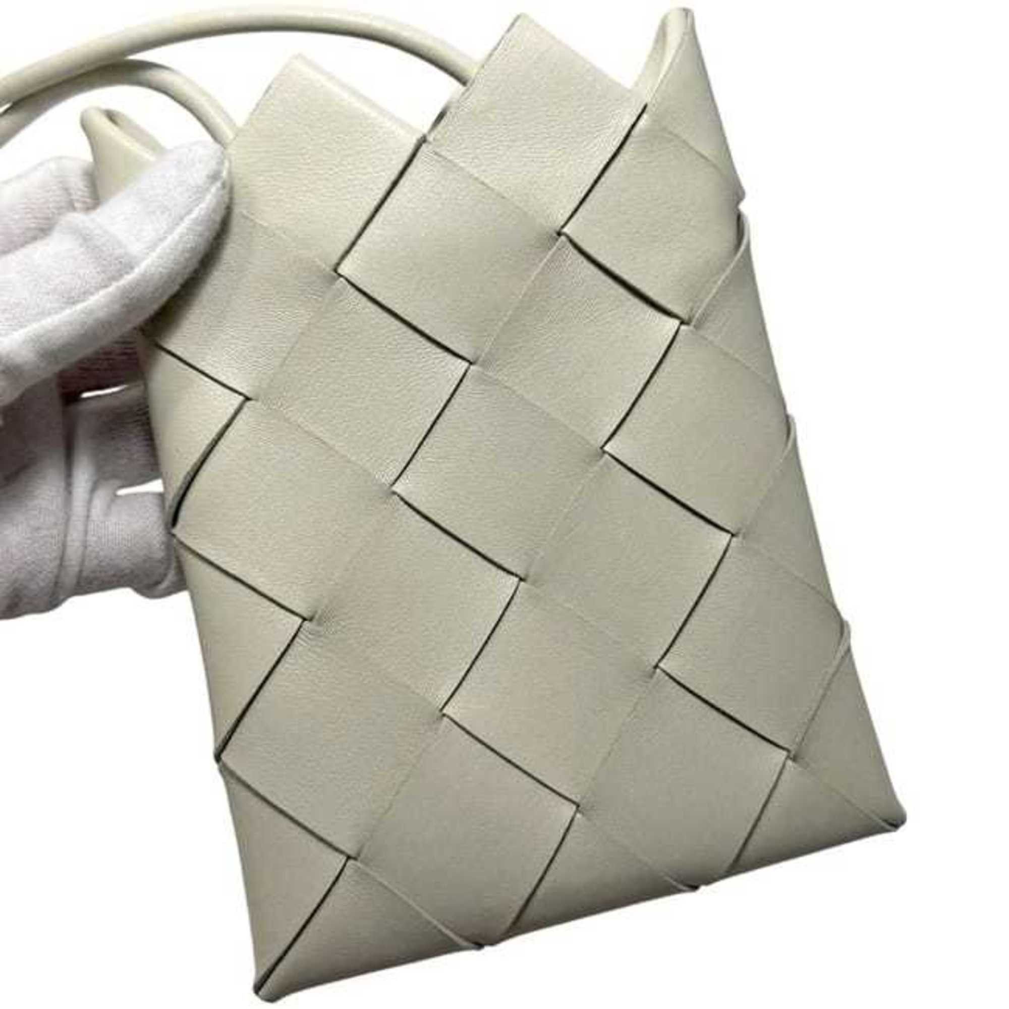 Bottega Veneta Bottega Veneta Mini Shoulder Bag ec-24866 White Intrecciato 619019 Leather Pochette S02176509X BOTTEGA VENETA Crossbody Smartphone with Jagged Edges Size ONE SIZE - 10 Thumbnail