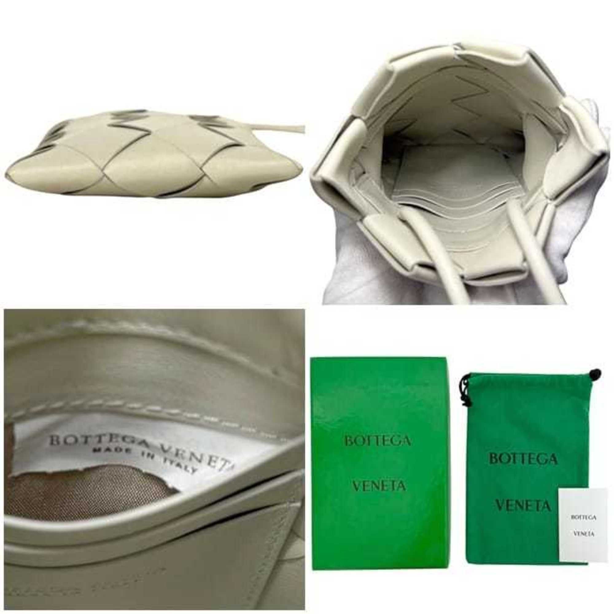 Bottega Veneta Bottega Veneta Mini Shoulder Bag ec-24866 White Intrecciato 619019 Leather Pochette S02176509X BOTTEGA VENETA Crossbody Smartphone with Jagged Edges Size ONE SIZE - 4 Thumbnail