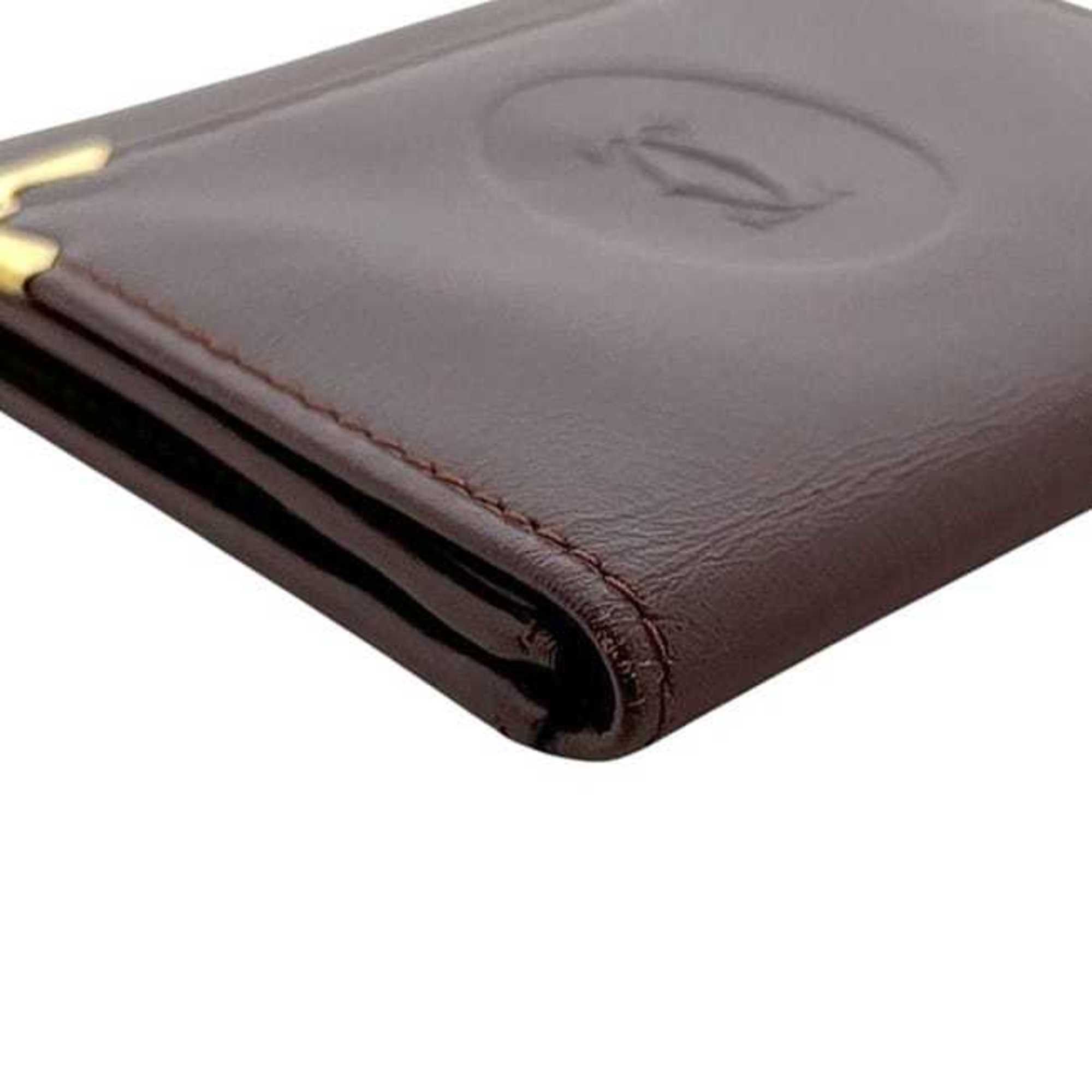 Cartier Cartier coin case ec-24813 Bordeaux Must purse leather wallet mini red wine compact for men and women Size ONE SIZE - 10 Thumbnail