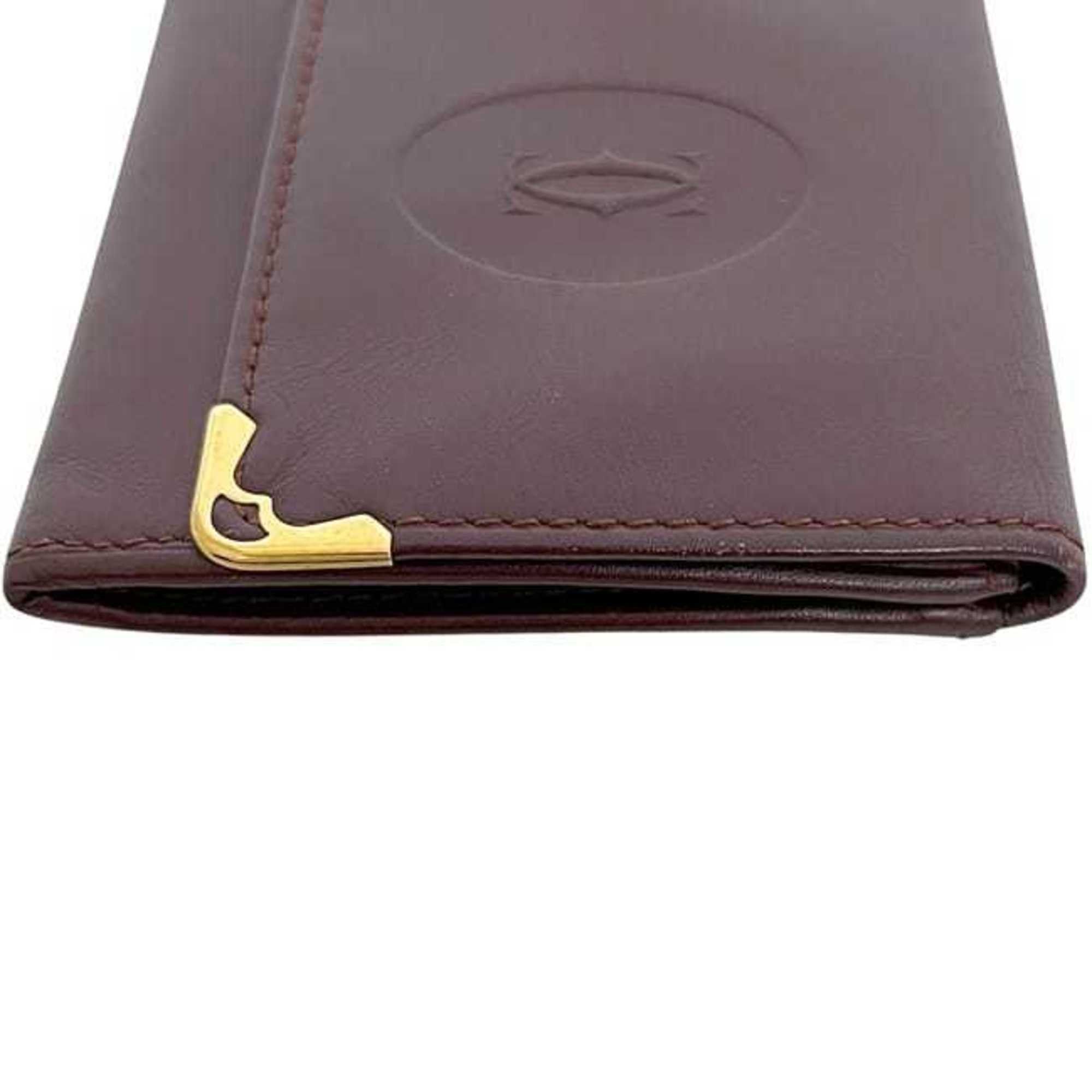 Cartier Cartier coin case ec-24813 Bordeaux Must purse leather wallet mini red wine compact for men and women Size ONE SIZE - 8 Thumbnail