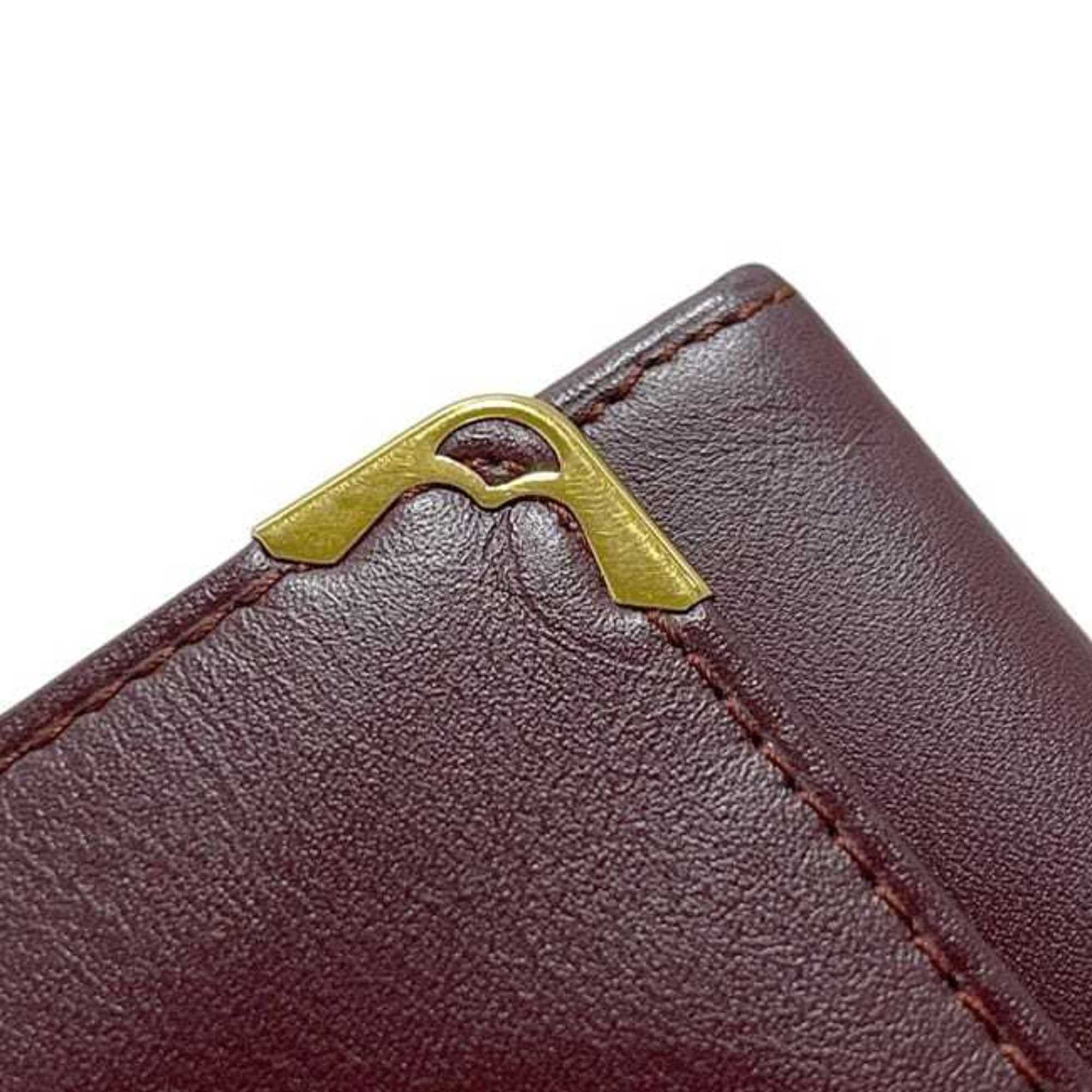 Cartier Cartier coin case ec-24813 Bordeaux Must purse leather wallet mini red wine compact for men and women Size ONE SIZE - 11 Thumbnail