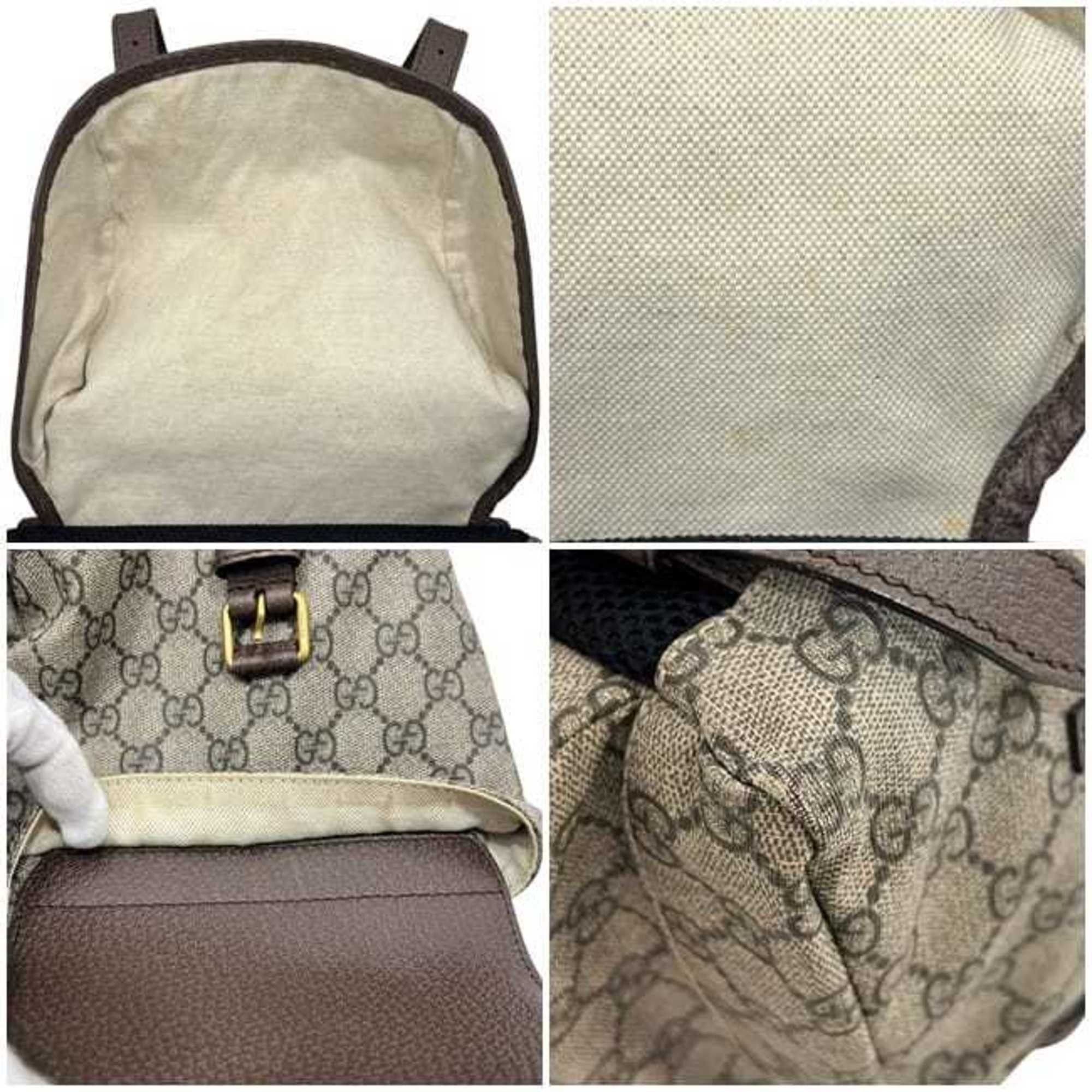 Gucci Gucci Backpack ec-24860 Beige Brown GG Supreme Sherry 460029 PVC Leather 001998 GUCCI Flap Line Women's and Men's Size ONE SIZE - 8 Thumbnail