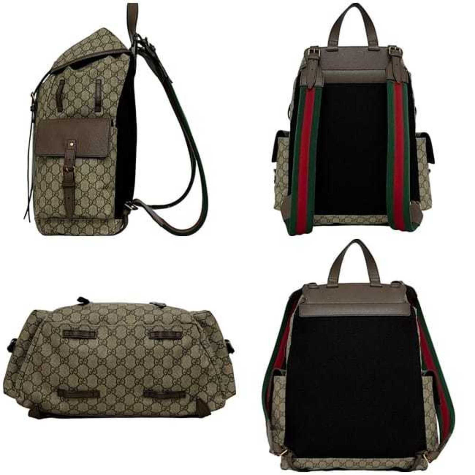 Gucci Gucci Backpack ec-24860 Beige Brown GG Supreme Sherry 460029 PVC Leather 001998 GUCCI Flap Line Women's and Men's Size ONE SIZE - 3 Thumbnail