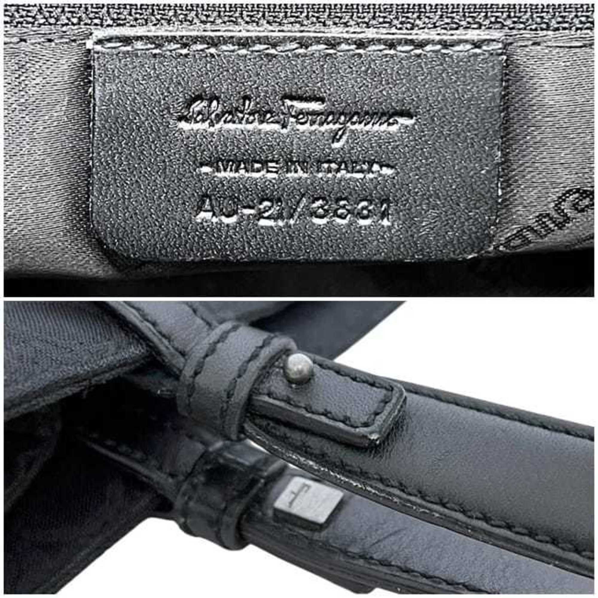 Salvatore Ferragamo Salvatore Ferragamo tote bag ec-24752 black Gancini AU-21 3831 canvas and leather men's women's Size ONE SIZE - 7 Thumbnail