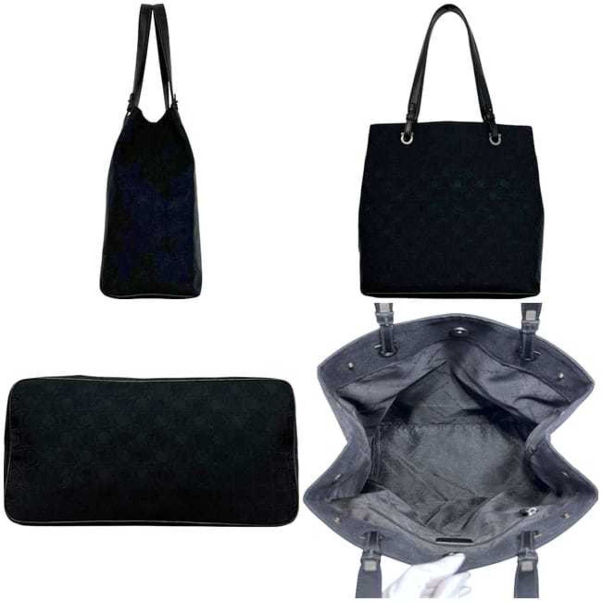 Salvatore Ferragamo Salvatore Ferragamo tote bag ec-24752 black Gancini AU-21 3831 canvas and leather men's women's Size ONE SIZE - 3 Thumbnail