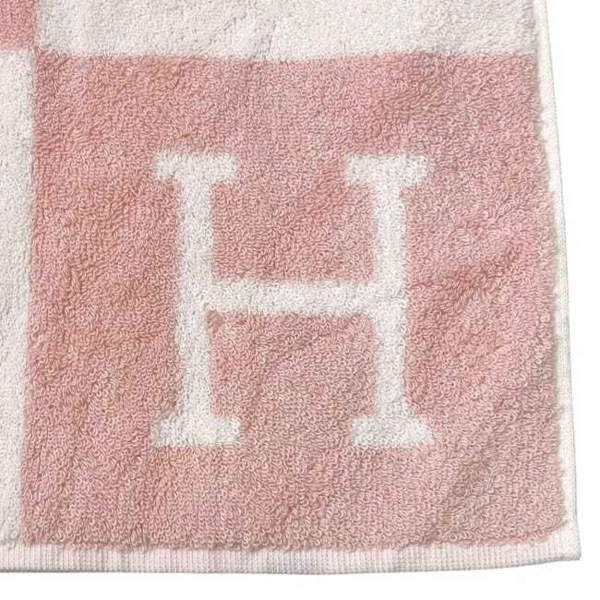 Hermes Hermes Hermès Towel ec-24769 White Pink Adada 102193M 02 Unused 100% Cotton Baby Long Bath Horse Bicolor H Mark Size ONE SIZE - 4 Thumbnail