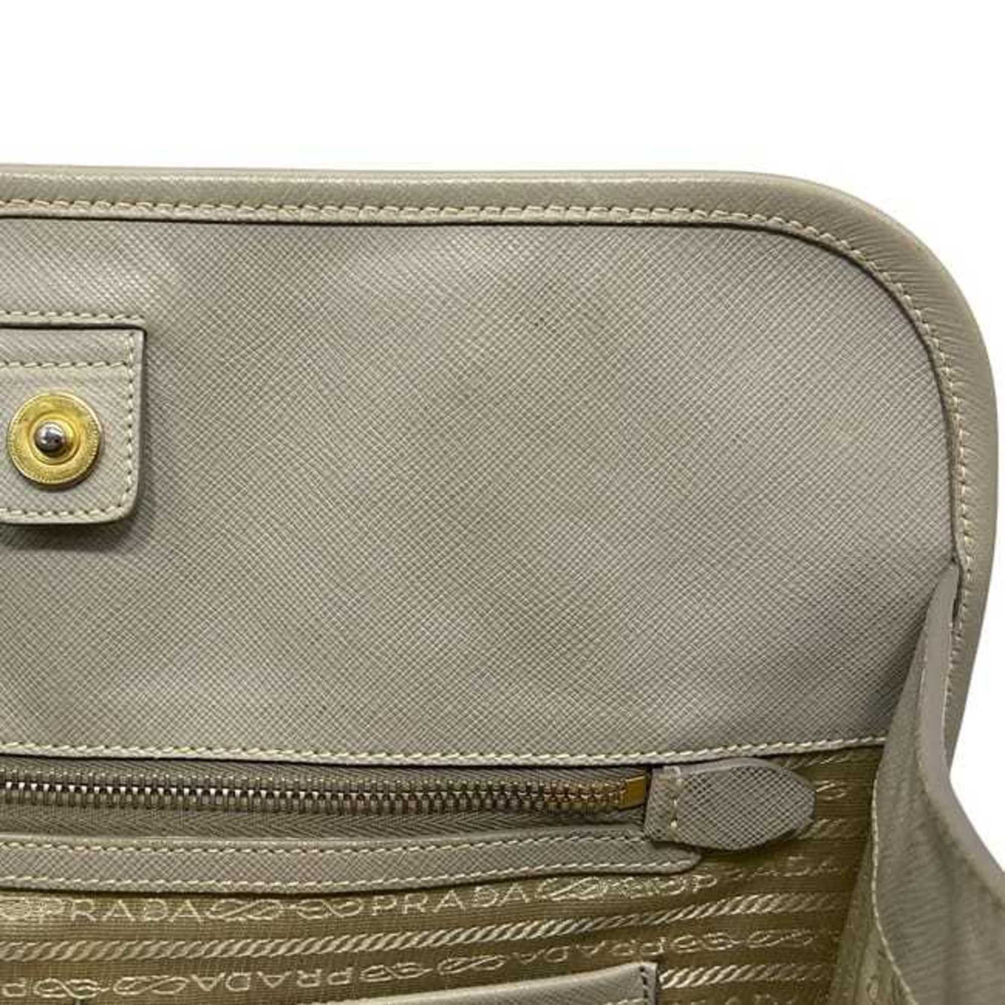 Prada Prada 2-way bag f-24770 beige BN2254 Saffiano leather B/31 PRADA freestanding crossbody shoulder bag/handbag with triangular plate for women Size ONE SIZE - 11 Thumbnail