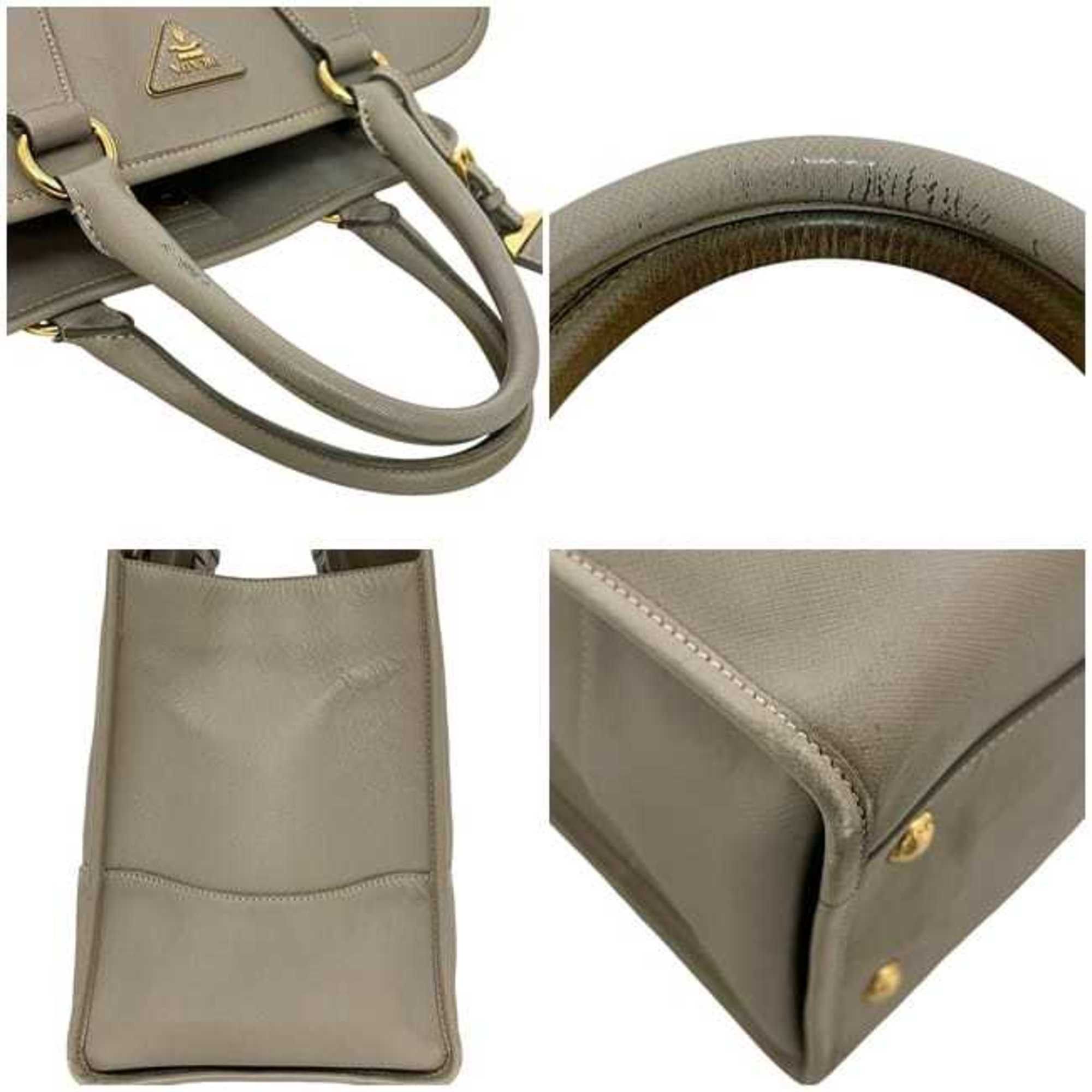 Prada Prada 2-way bag f-24770 beige BN2254 Saffiano leather B/31 PRADA freestanding crossbody shoulder bag/handbag with triangular plate for women Size ONE SIZE - 7 Thumbnail