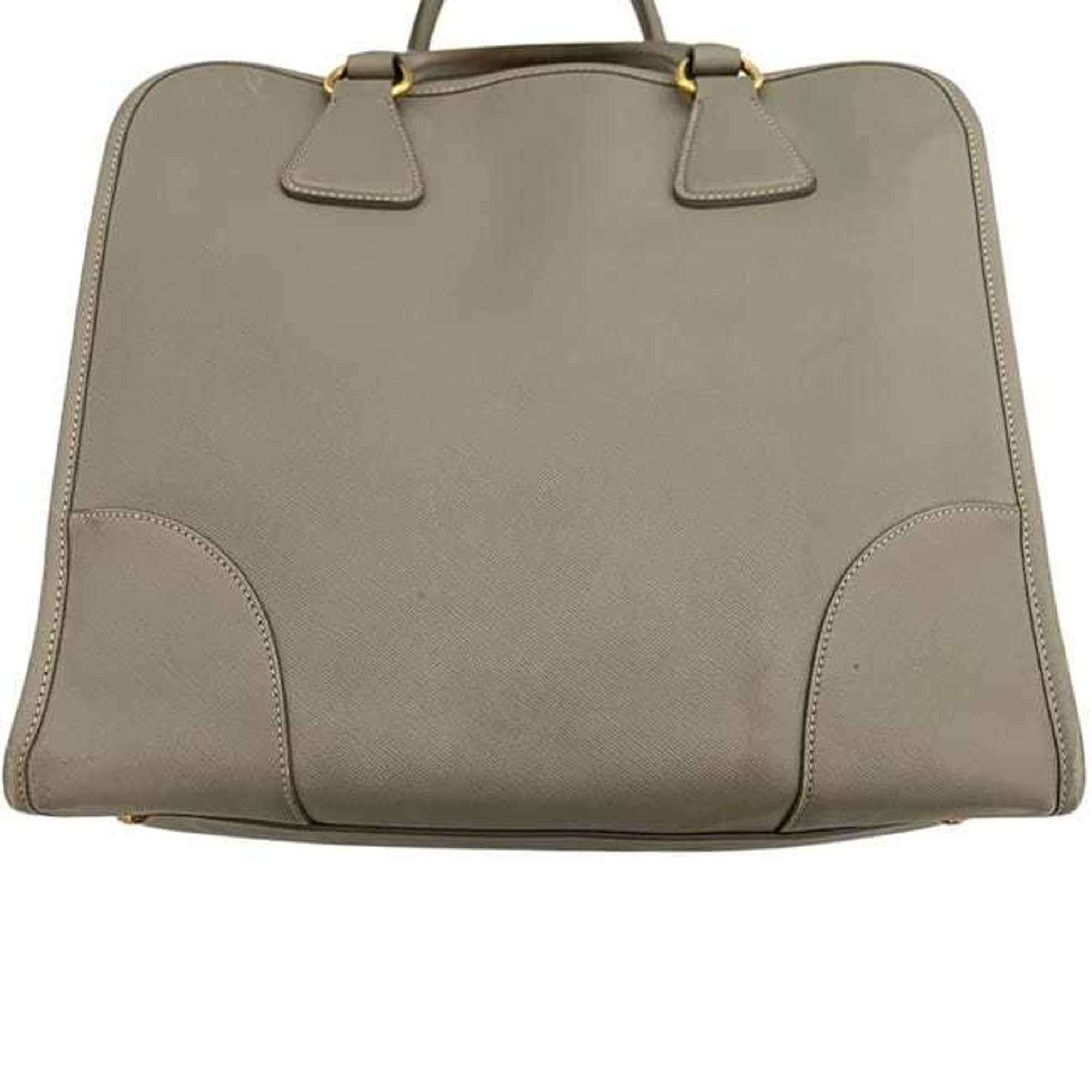 Prada Prada 2-way bag f-24770 beige BN2254 Saffiano leather B/31 PRADA freestanding crossbody shoulder bag/handbag with triangular plate for women Size ONE SIZE - 9 Thumbnail