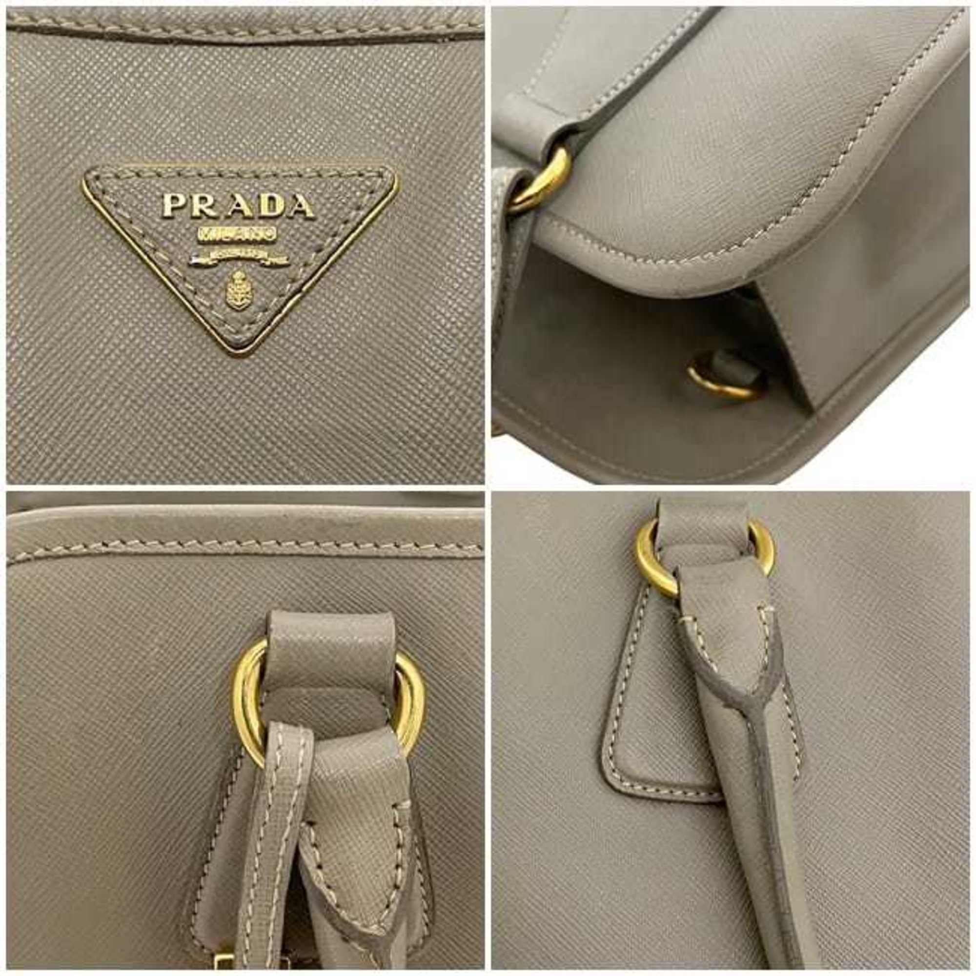 Prada Prada 2-way bag f-24770 beige BN2254 Saffiano leather B/31 PRADA freestanding crossbody shoulder bag/handbag with triangular plate for women Size ONE SIZE - 5 Thumbnail