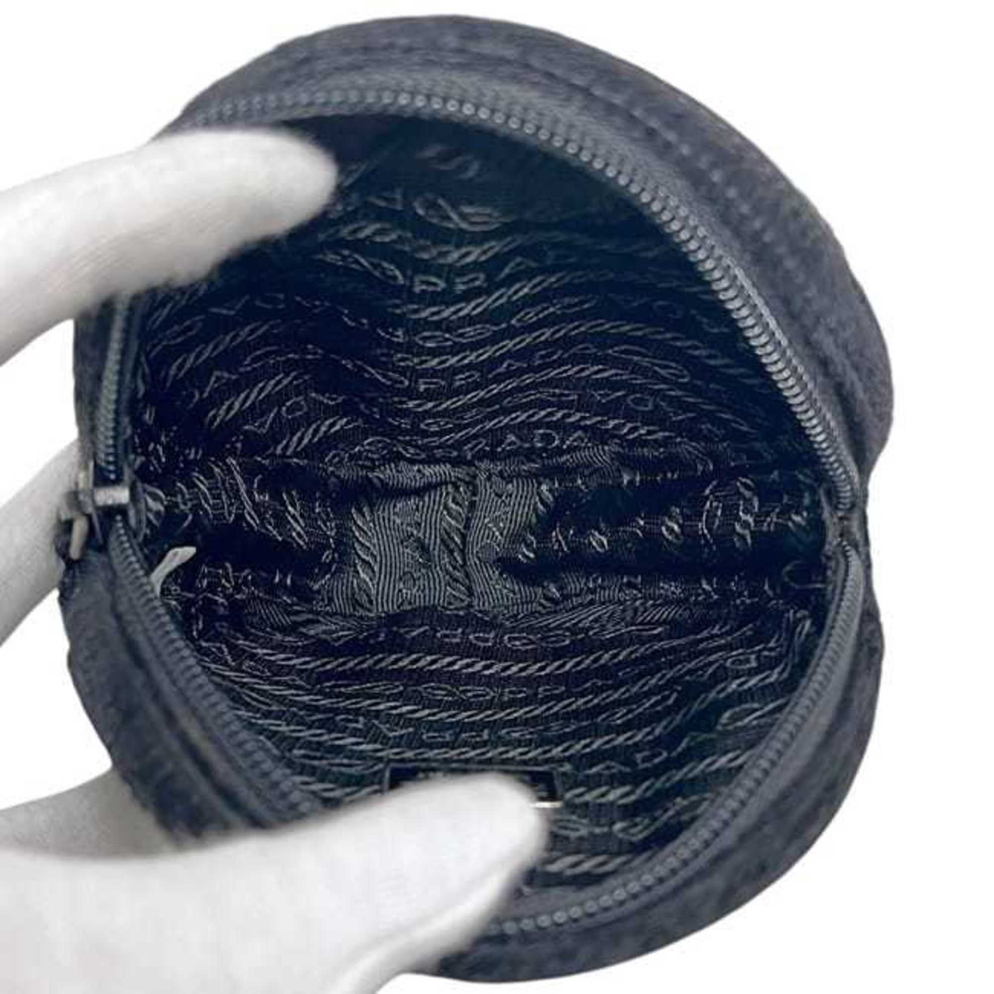 Prada Prada pouch ec-24868 Black NERO Harako leather 78 PRADA round with fur, men's and women's plate fur Size ONE SIZE - 5 Thumbnail