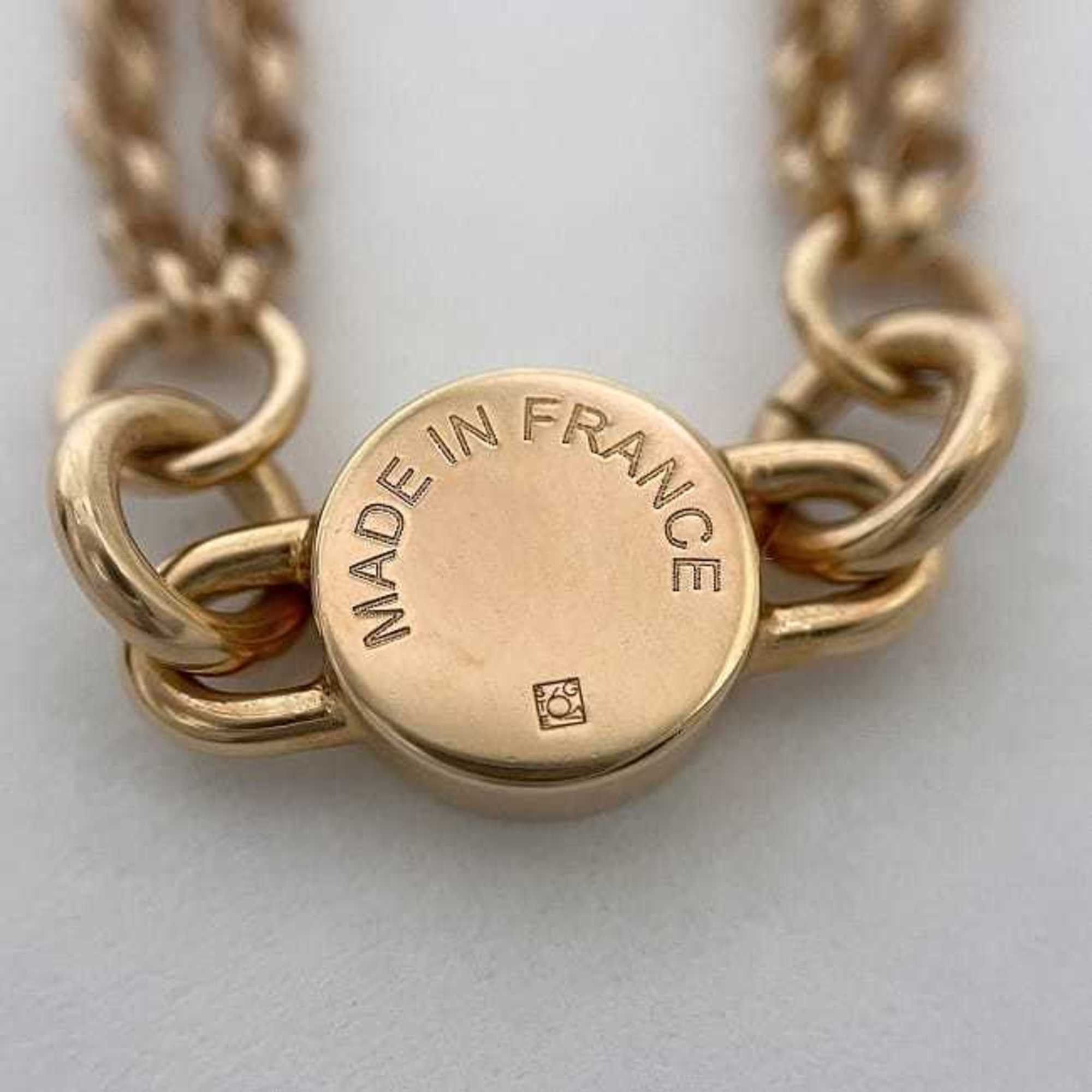 Hermes Hermes Hermès Charnière PM Necklace in Pink Gold and Leather (f-20096) with a Chain. A fashionable piece for women. Size ONE SIZE - 8 Thumbnail