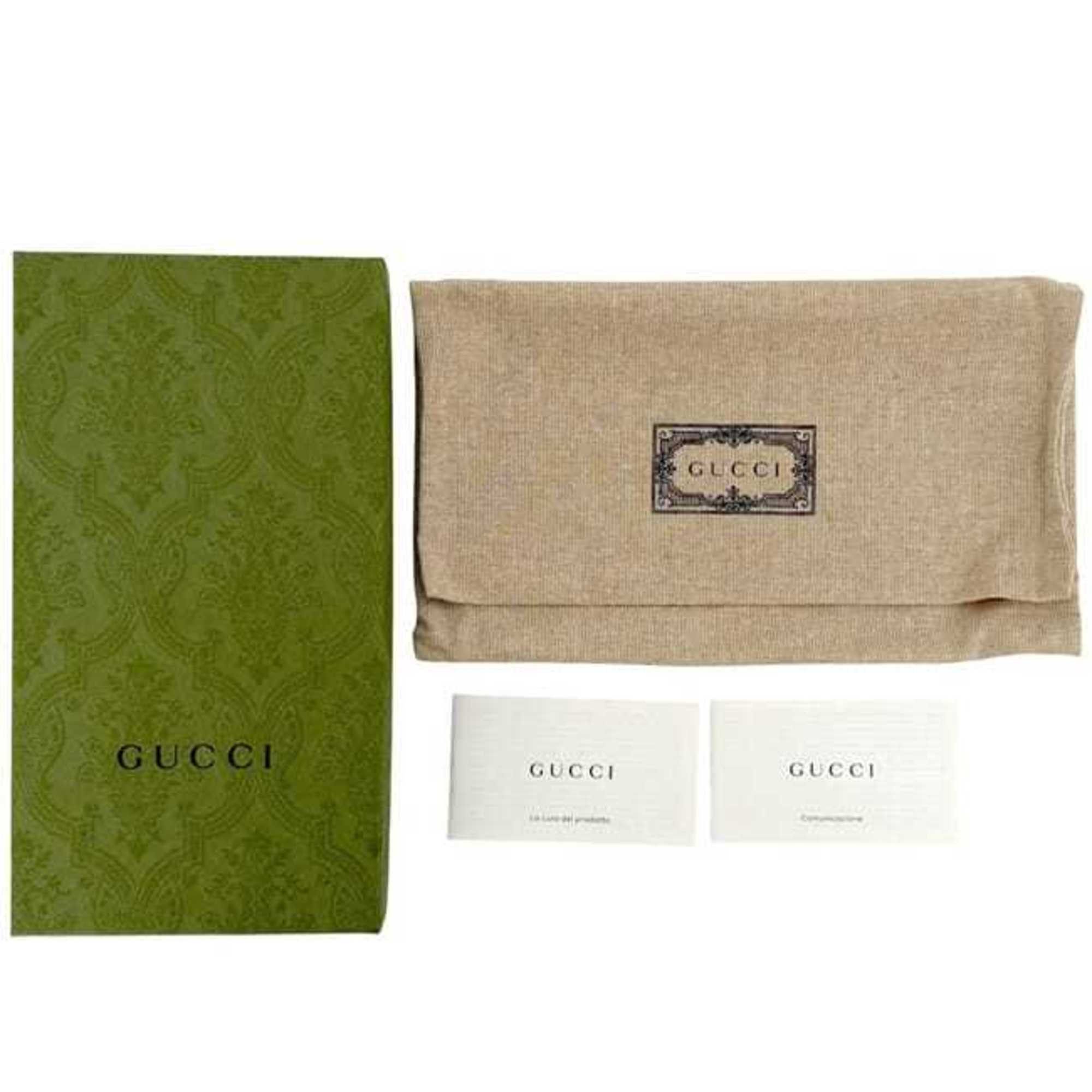 Gucci Gucci Round Long Wallet f-24810 Light Green 658694 Leather 525040 GUCCI Embossed Yellow-Green Men's Women's Size ONE SIZE - 11 Thumbnail