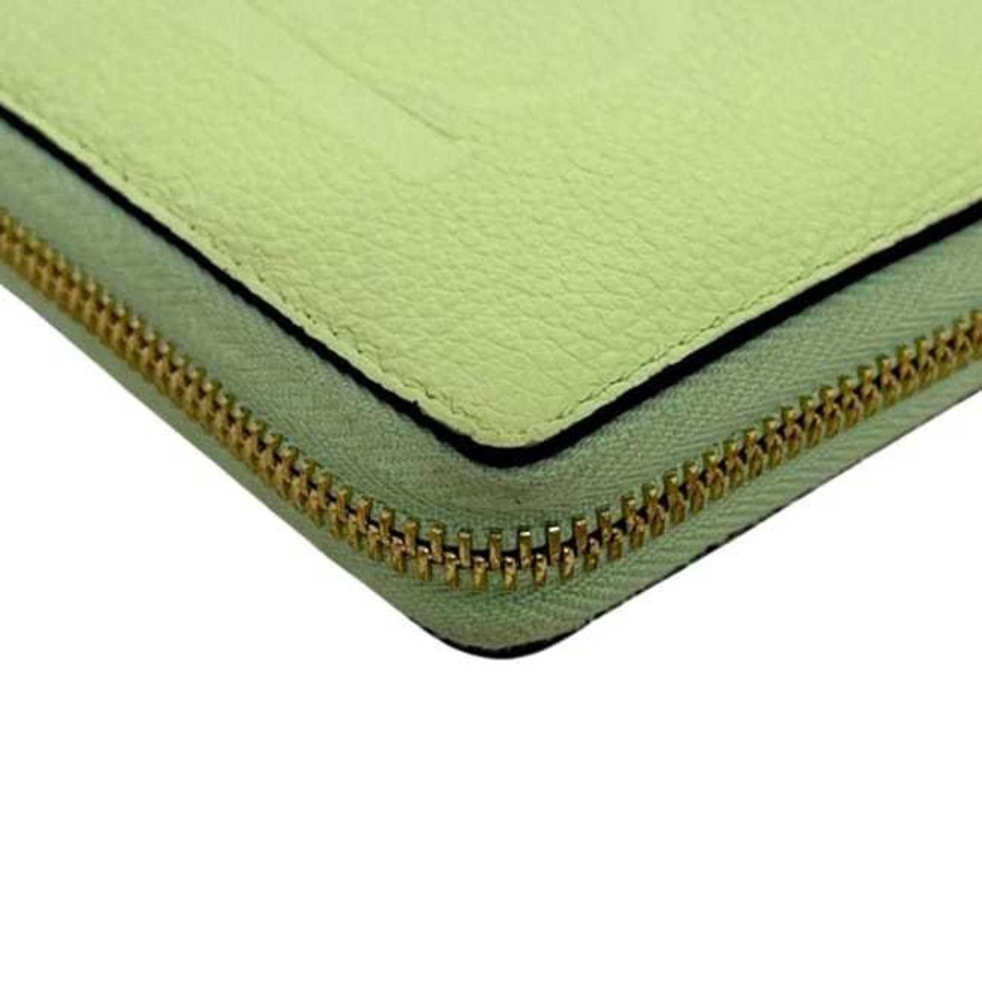 Gucci Gucci Round Long Wallet f-24810 Light Green 658694 Leather 525040 GUCCI Embossed Yellow-Green Men's Women's Size ONE SIZE - 5 Thumbnail