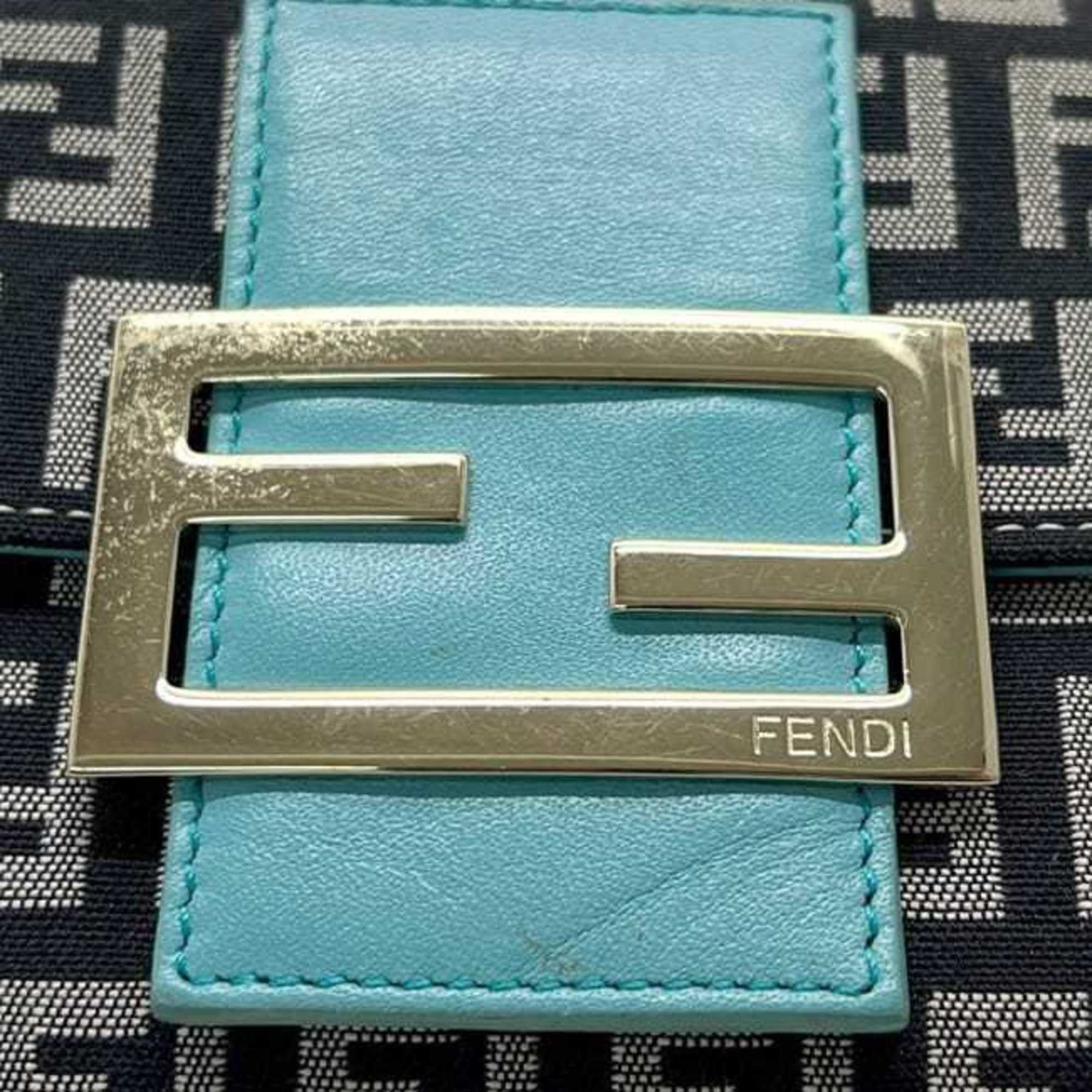 Fendi Fendi Tri-fold Wallet ec-24804 Blue Black Zucchino 8M0023 Canvas Leather 2289 028 FENDI FF Light Compact Men's Women's Size ONE SIZE - 10 Thumbnail