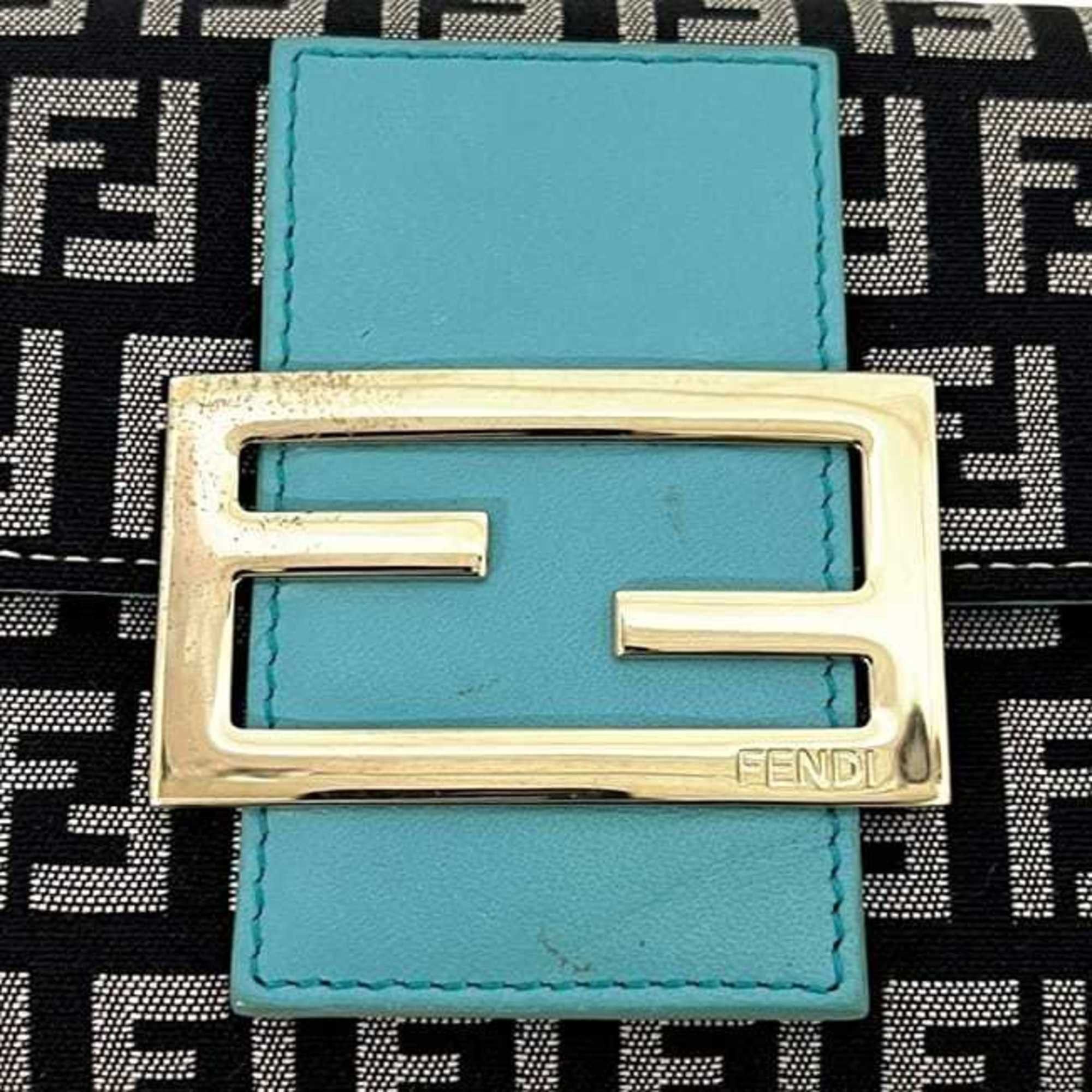 Fendi Fendi Tri-fold Wallet ec-24804 Blue Black Zucchino 8M0023 Canvas Leather 2289 028 FENDI FF Light Compact Men's Women's Size ONE SIZE - 11 Thumbnail