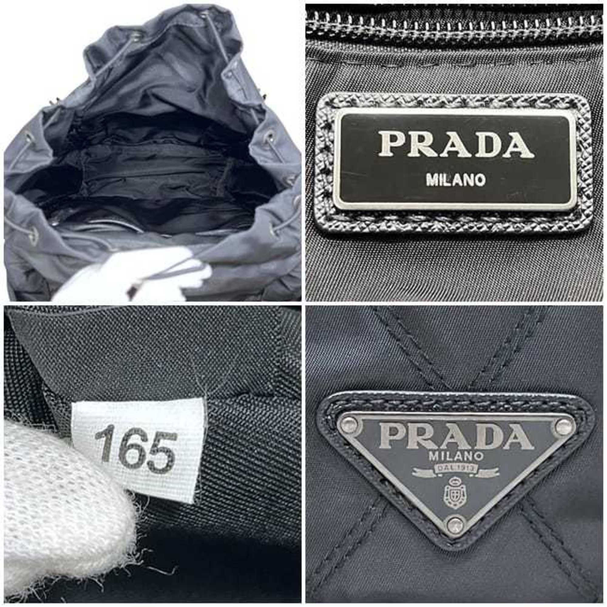 Prada Prada Backpack ec-24859 Black NERO 2VZ135 Quilted Nylon Leather 165 PRADA Flap D-Ring Stitching Rucksack Men's Women's Size ONE SIZE - 4 Thumbnail