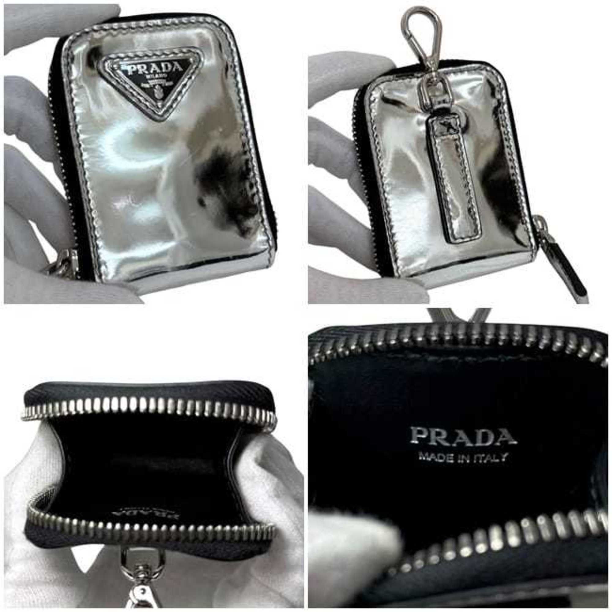 Prada Prada Brick Shoulder Bag f-24855 Silver Black 2VH070 Leather 56 3 PRADA Crossbody Triangle Plate Men's Women's Size ONE SIZE - 5 Thumbnail