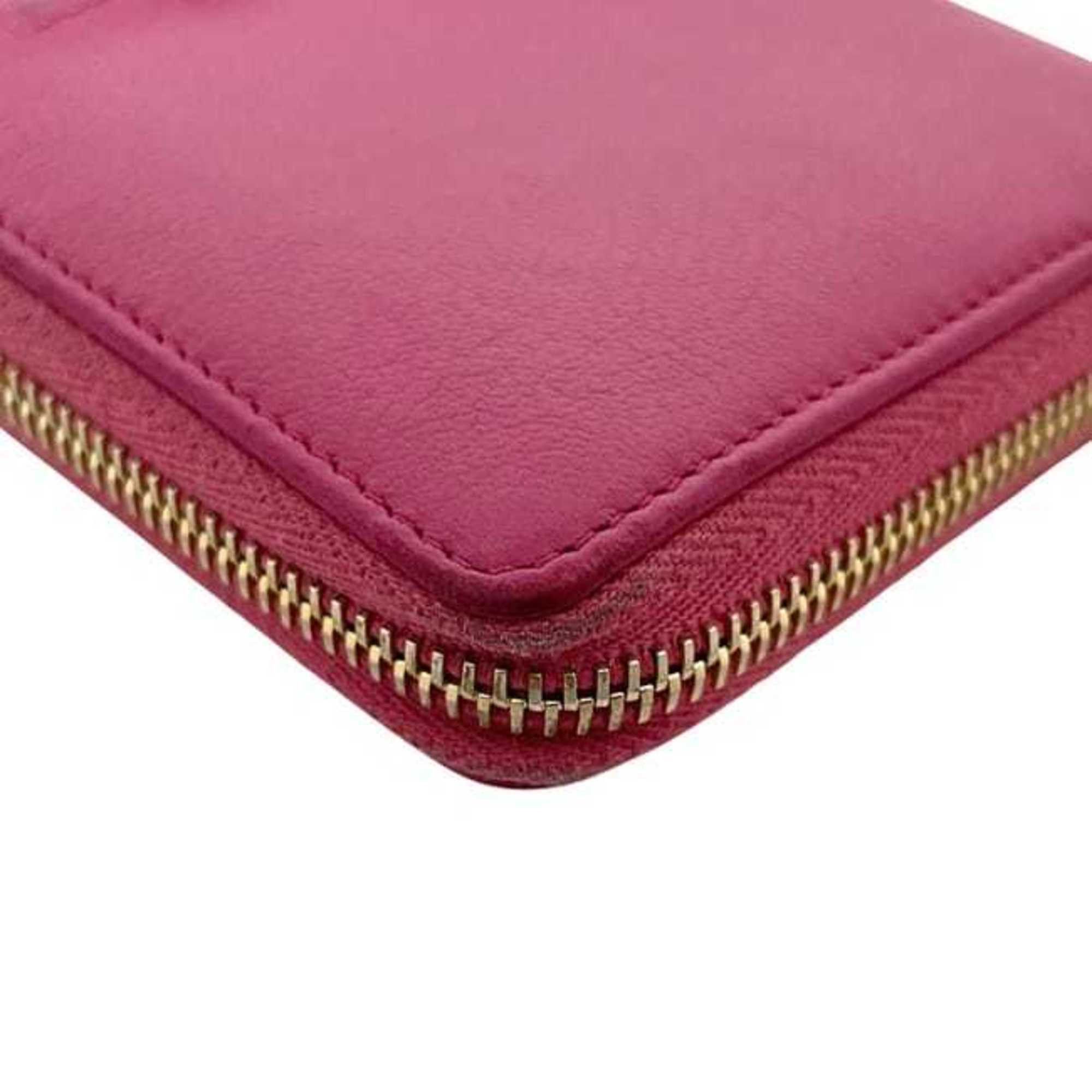 Yves Saint Laurent Yves Saint Laurent round long wallet ec-24790 pink 352904 CP20O 5514 leather YVES SAINT LAURENT YSL stitching embroidery women's men's Size ONE SIZE - 10 Thumbnail