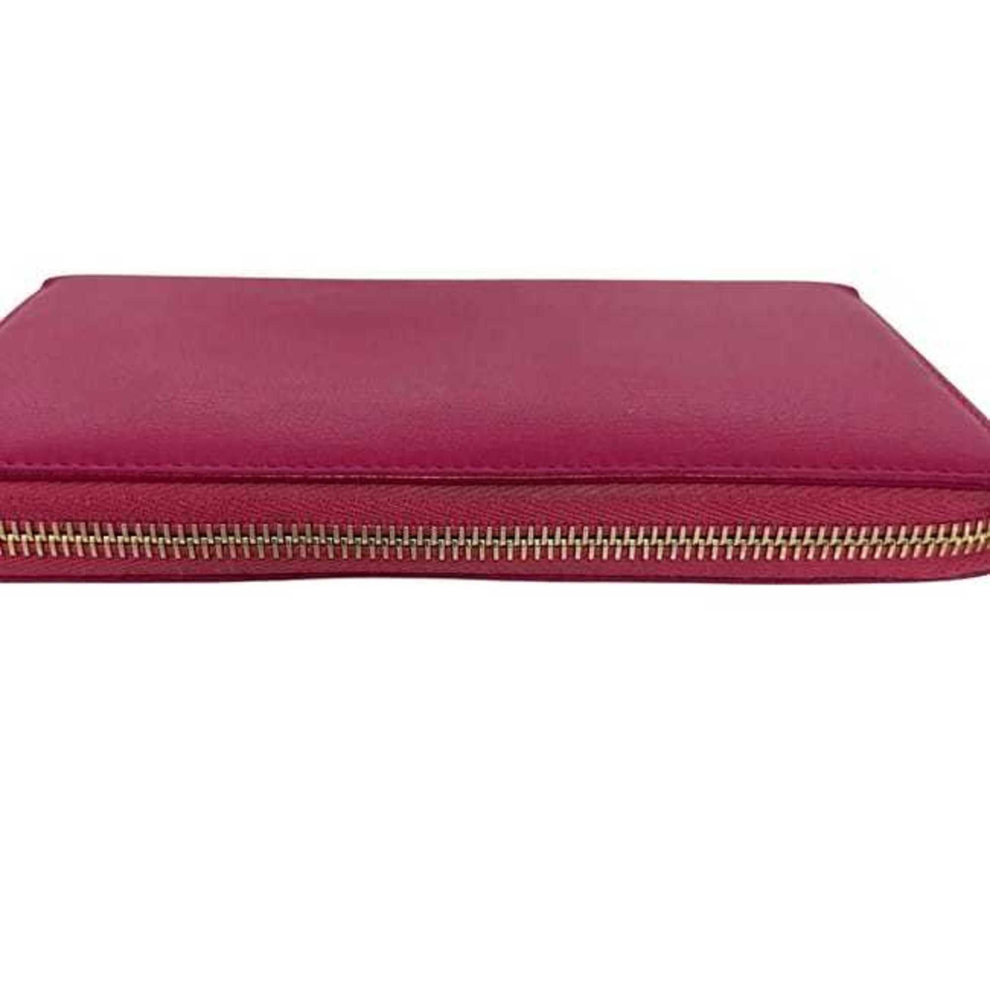 Yves Saint Laurent Yves Saint Laurent round long wallet ec-24790 pink 352904 CP20O 5514 leather YVES SAINT LAURENT YSL stitching embroidery women's men's Size ONE SIZE - 8 Thumbnail