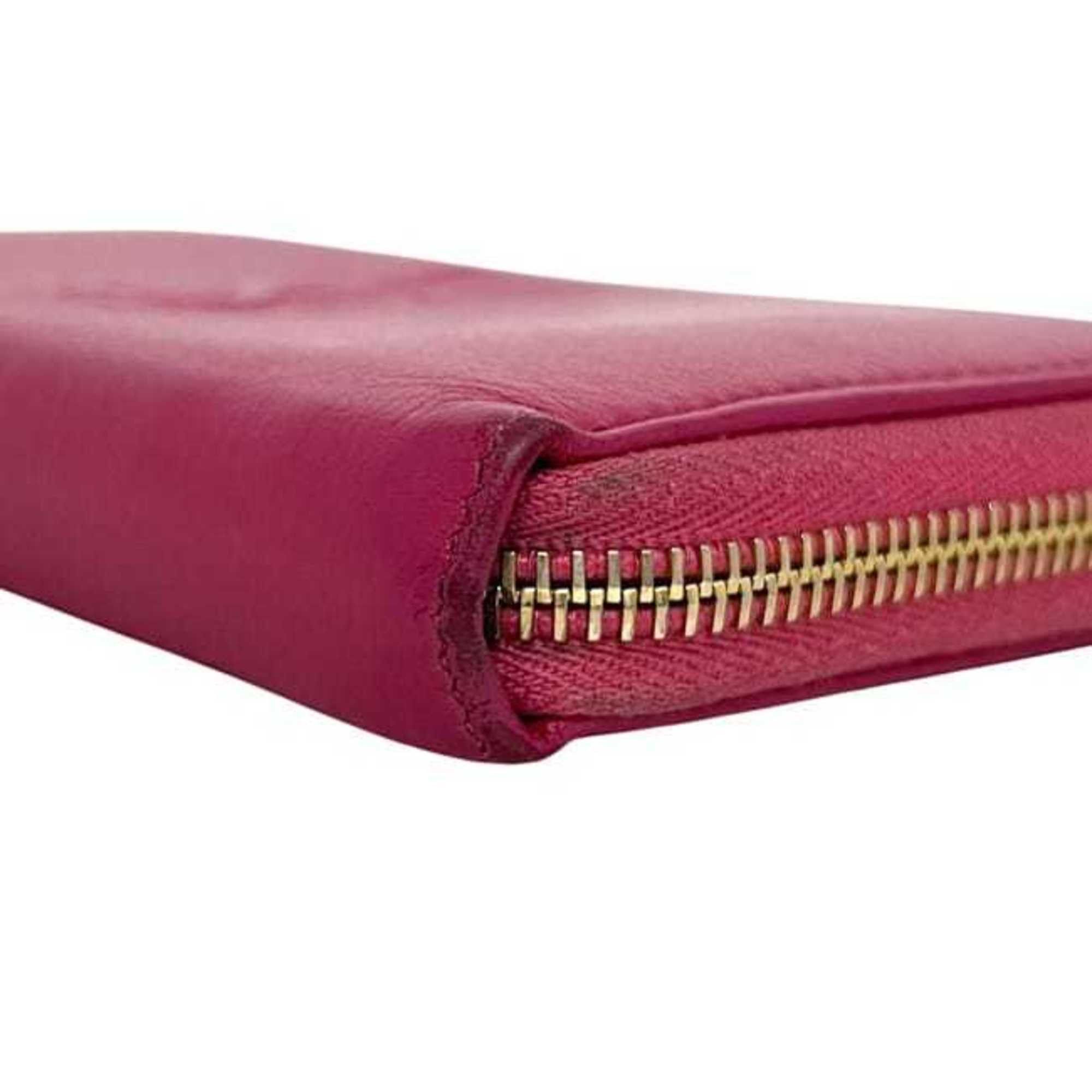 Yves Saint Laurent Yves Saint Laurent round long wallet ec-24790 pink 352904 CP20O 5514 leather YVES SAINT LAURENT YSL stitching embroidery women's men's Size ONE SIZE - 11 Thumbnail