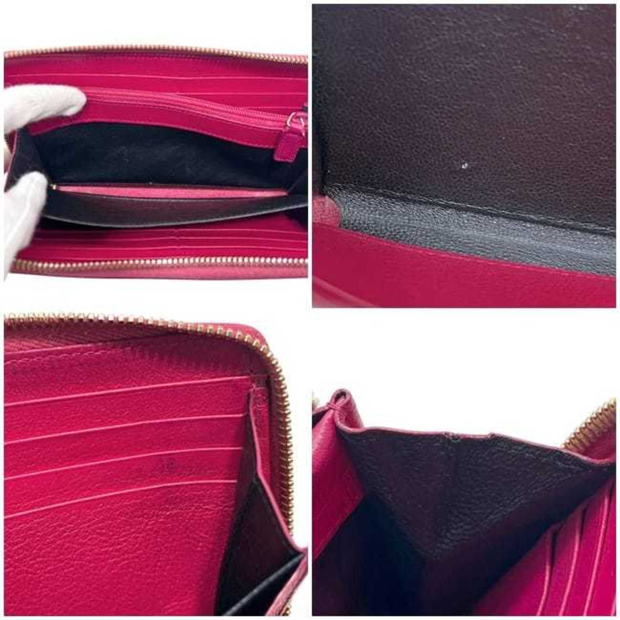 Yves Saint Laurent Yves Saint Laurent round long wallet ec-24790 pink 352904 CP20O 5514 leather YVES SAINT LAURENT YSL stitching embroidery women's men's Size ONE SIZE - 6 Thumbnail