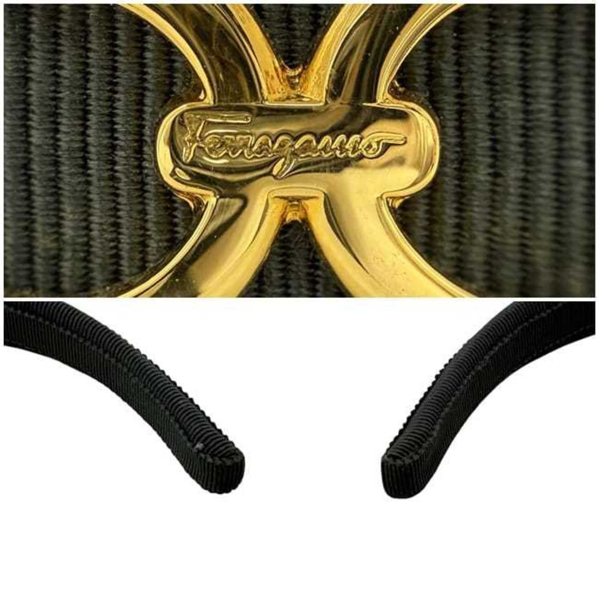 Salvatore Ferragamo Salvatore Ferragamo Headband ec-24812 Khaki Green Gancini Canvas GP Hair Accessory Dark Women's Size ONE SIZE - 11 Thumbnail