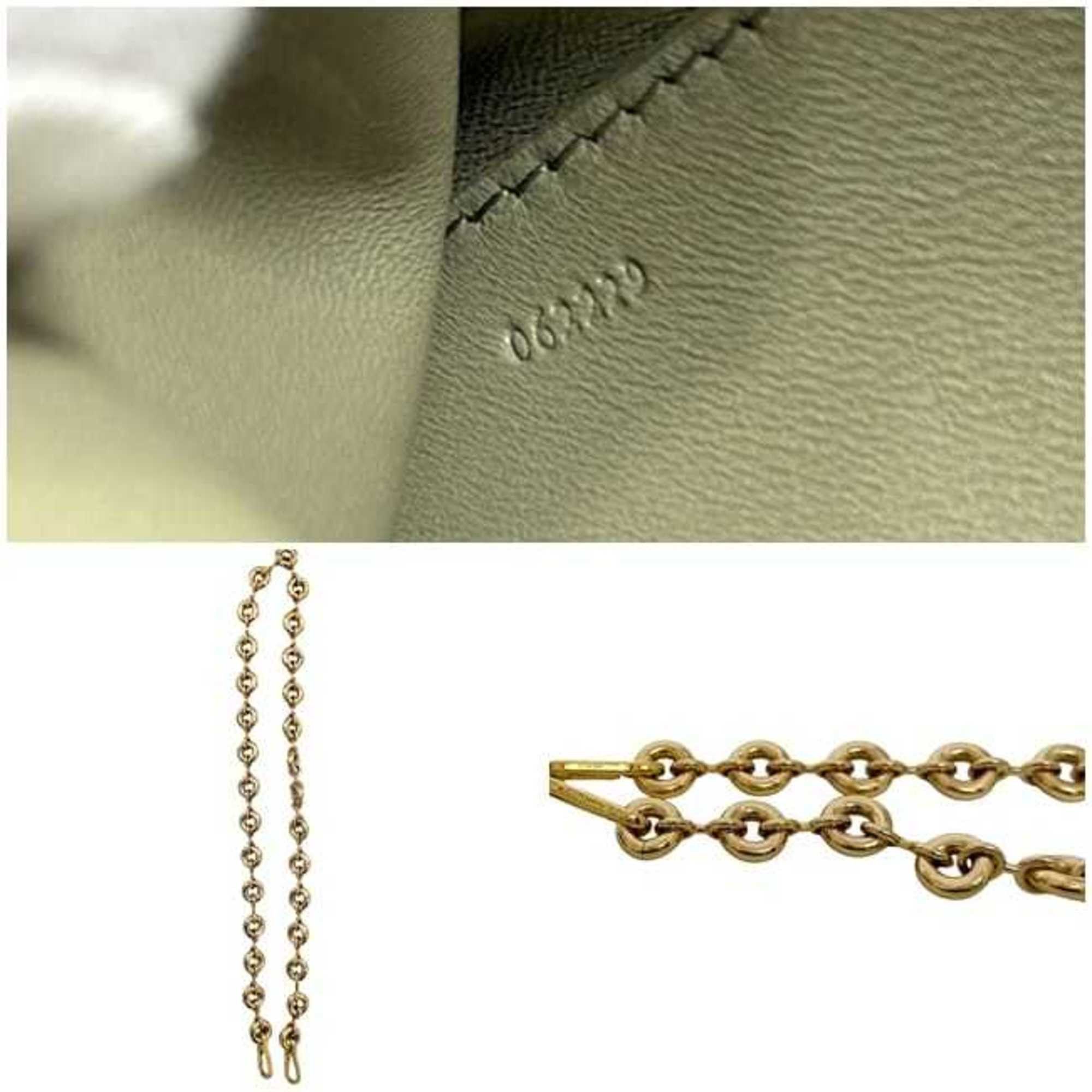 Loewe Loewe Puffer Goya Shoulder Bag f-24854 Khaki Green Anagram AP40P41X01 Leather Lambskin 062229 Chain Yellow-Green Flap Size ONE SIZE - 11 Thumbnail