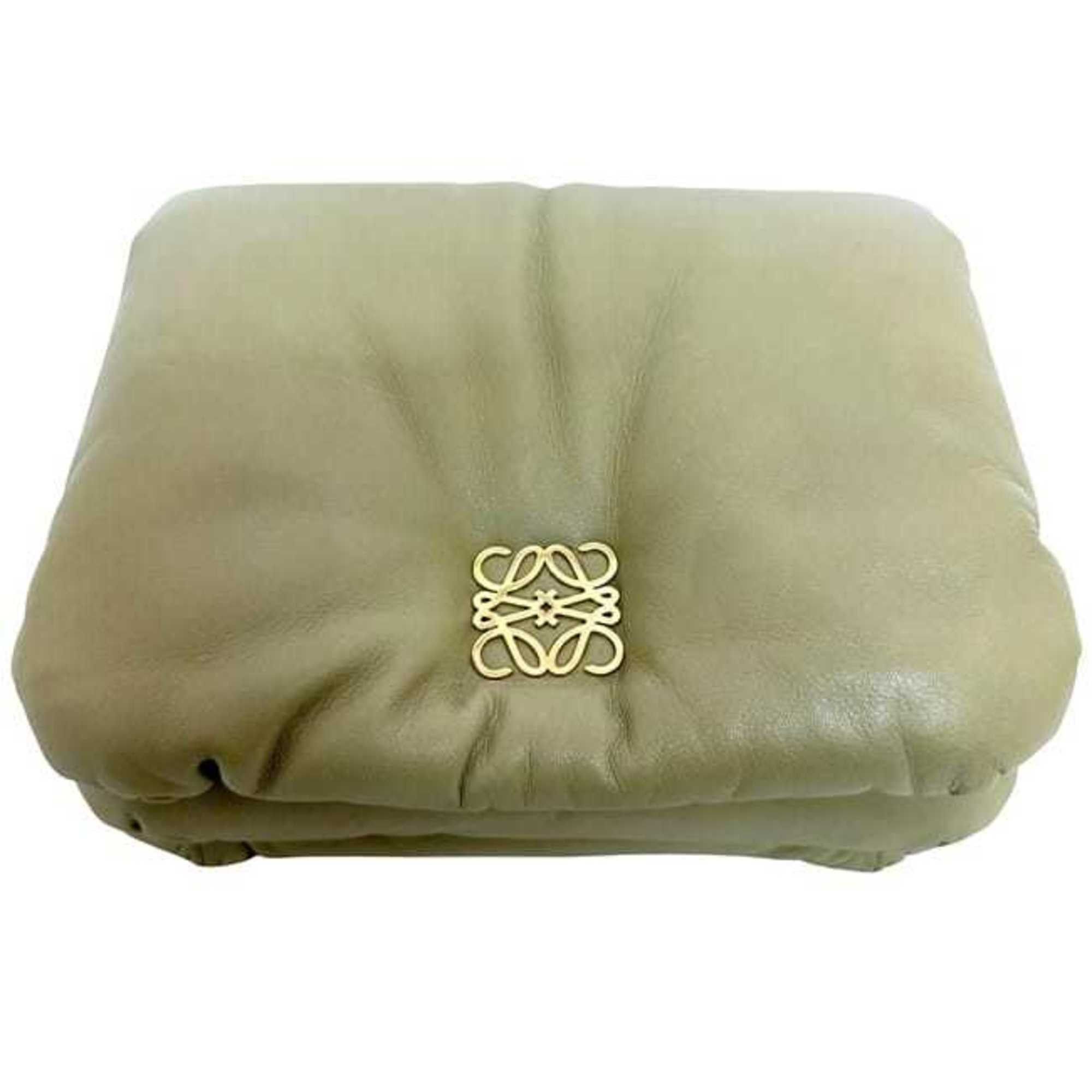Loewe Loewe Puffer Goya Shoulder Bag f-24854 Khaki Green Anagram AP40P41X01 Leather Lambskin 062229 Chain Yellow-Green Flap Size ONE SIZE - 7 Thumbnail