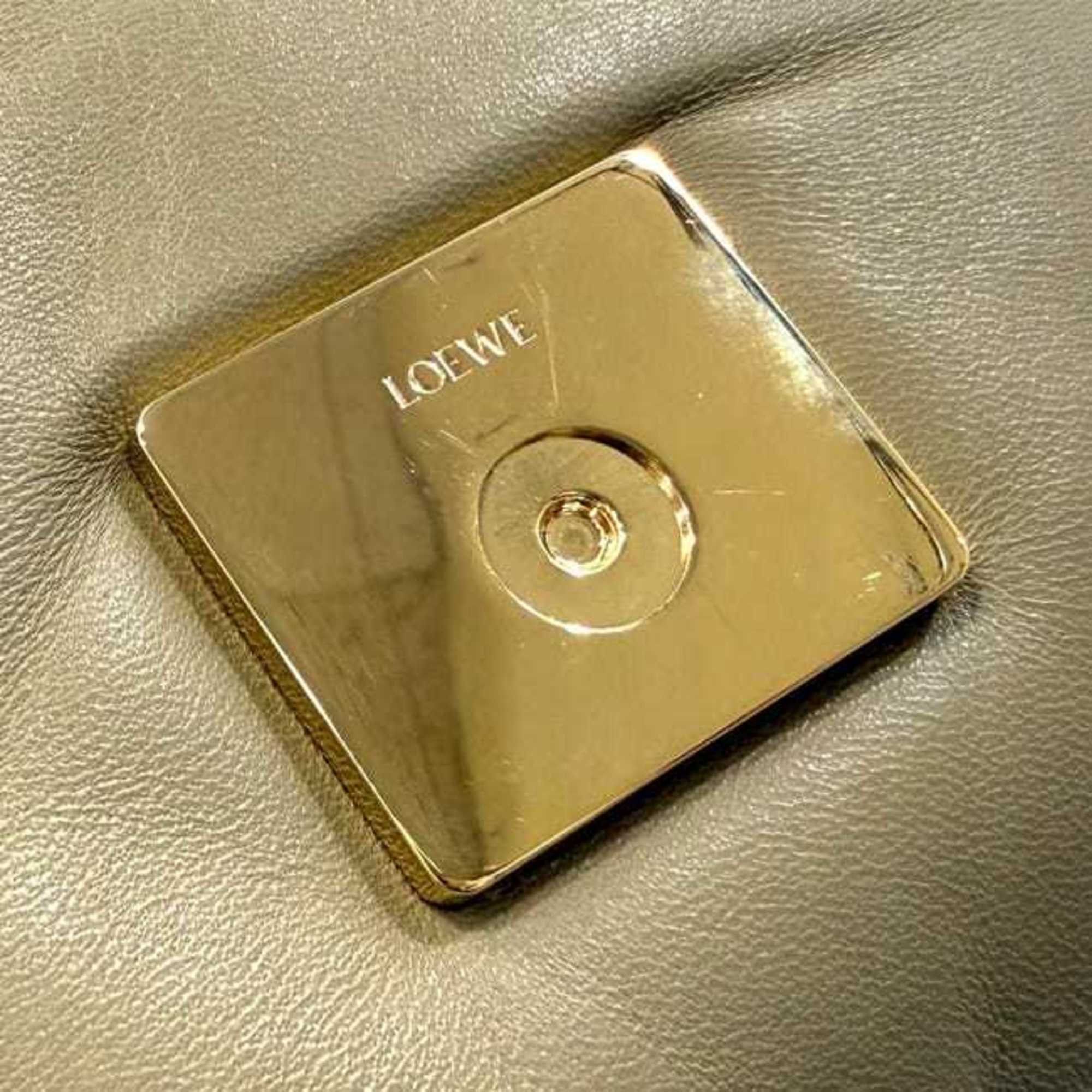 Loewe Loewe Puffer Goya Shoulder Bag f-24854 Khaki Green Anagram AP40P41X01 Leather Lambskin 062229 Chain Yellow-Green Flap Size ONE SIZE - 9 Thumbnail