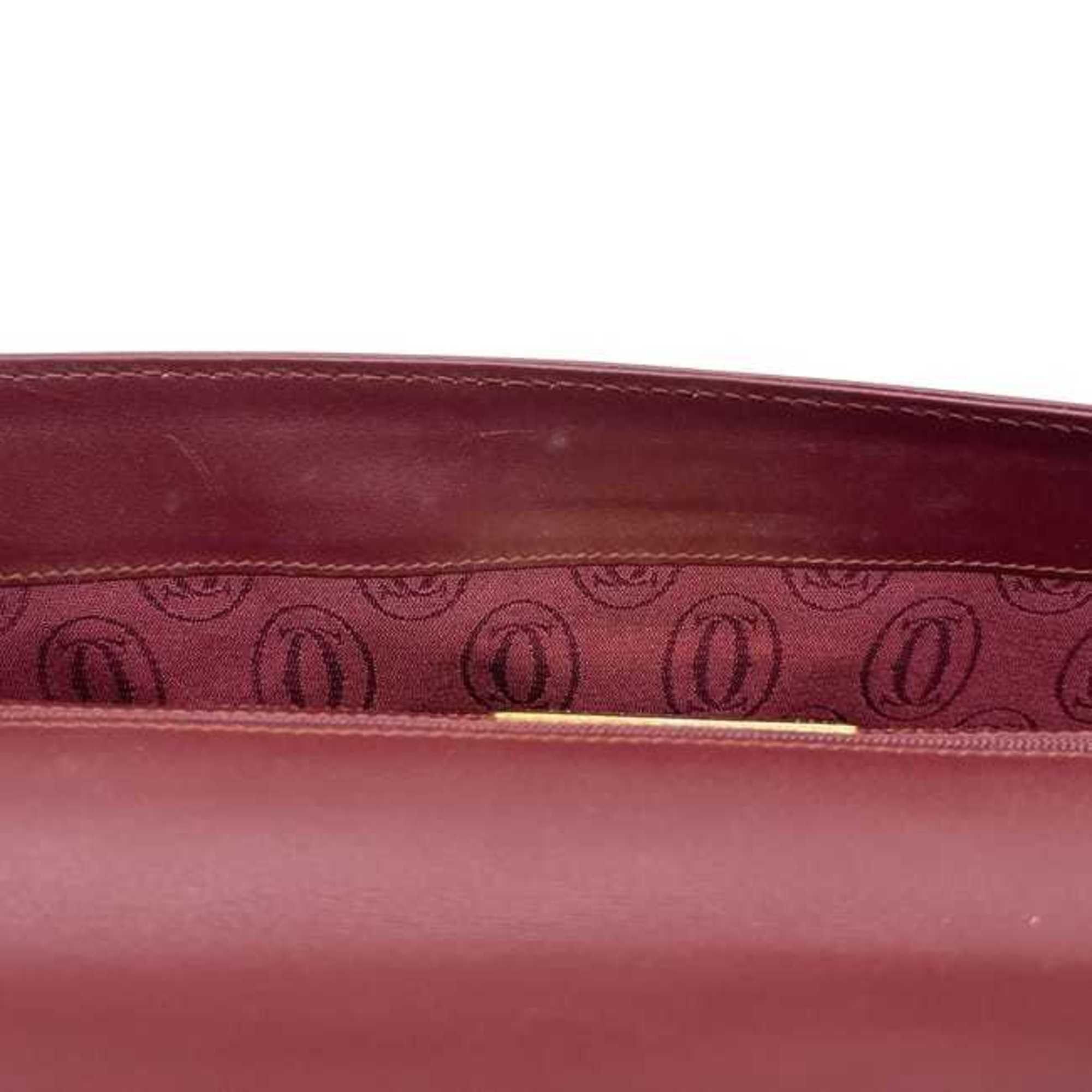 Cartier Cartier Clutch Bag ec-24755 Bordeaux Must Leather Handbag Second Calf Red Wine Women's Men's Size ONE SIZE - 6 Thumbnail