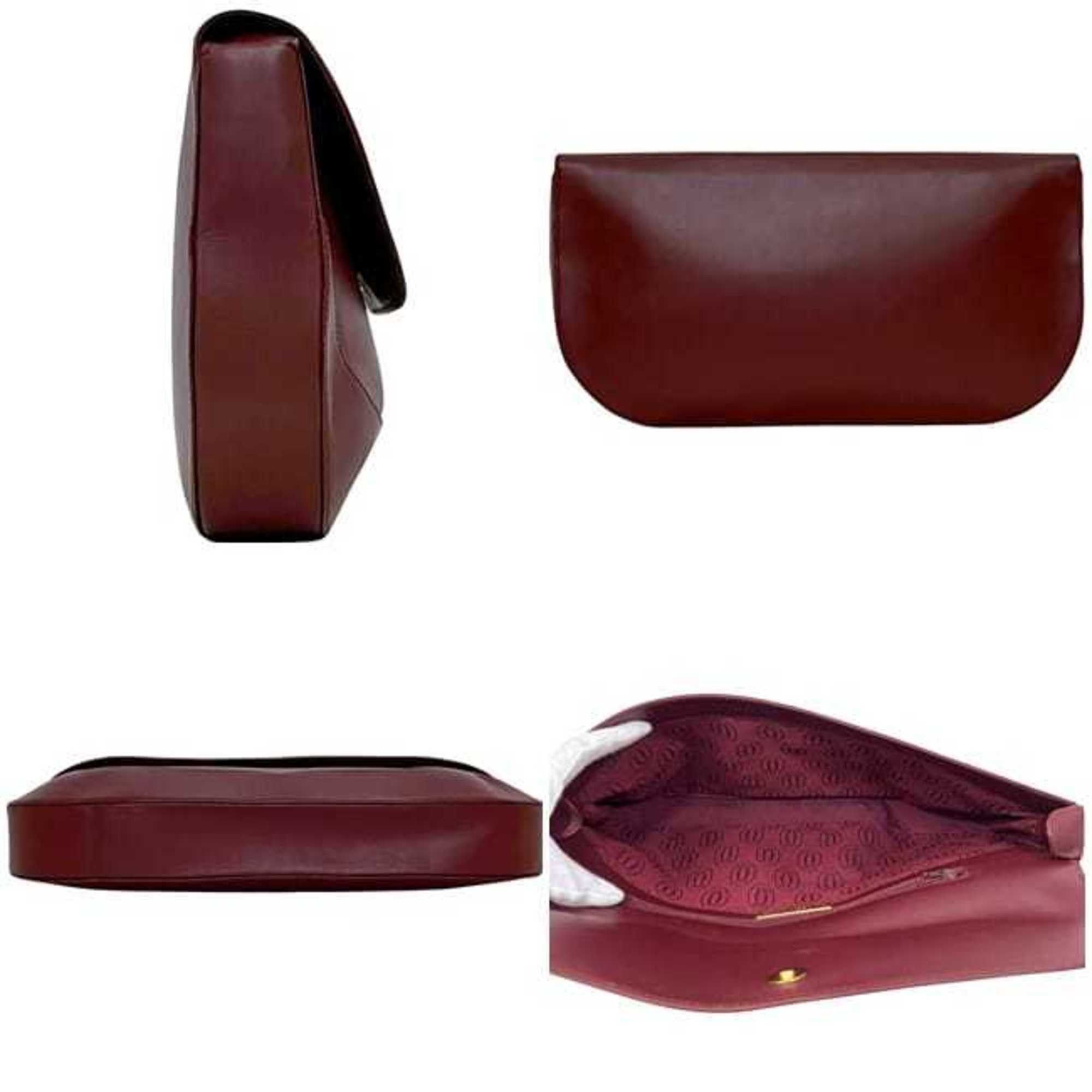 Cartier Cartier Clutch Bag ec-24755 Bordeaux Must Leather Handbag Second Calf Red Wine Women's Men's Size ONE SIZE - 3 Thumbnail